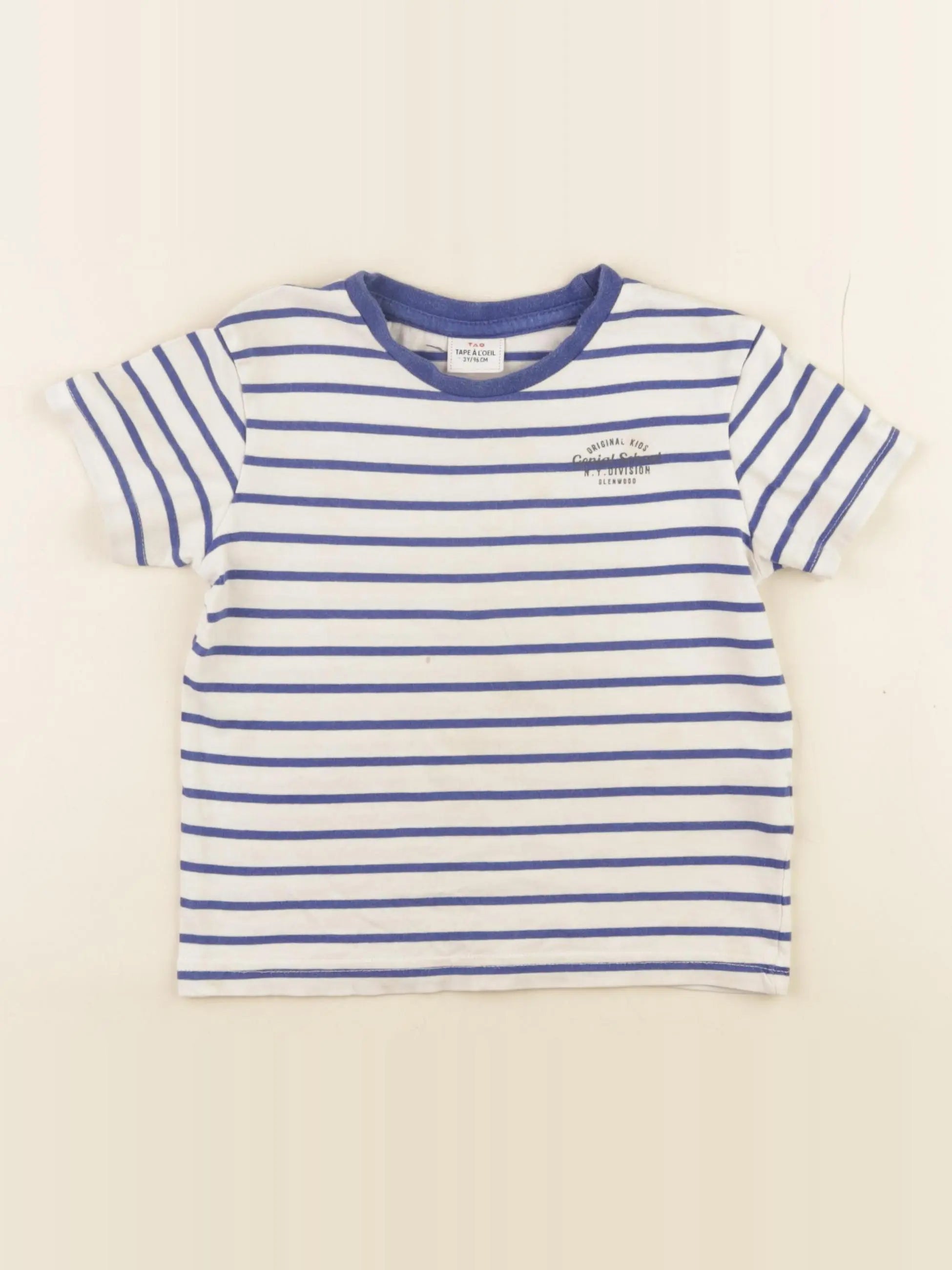 Tape à l'oeil - tee-shirt blanc, bleu - 3 ans