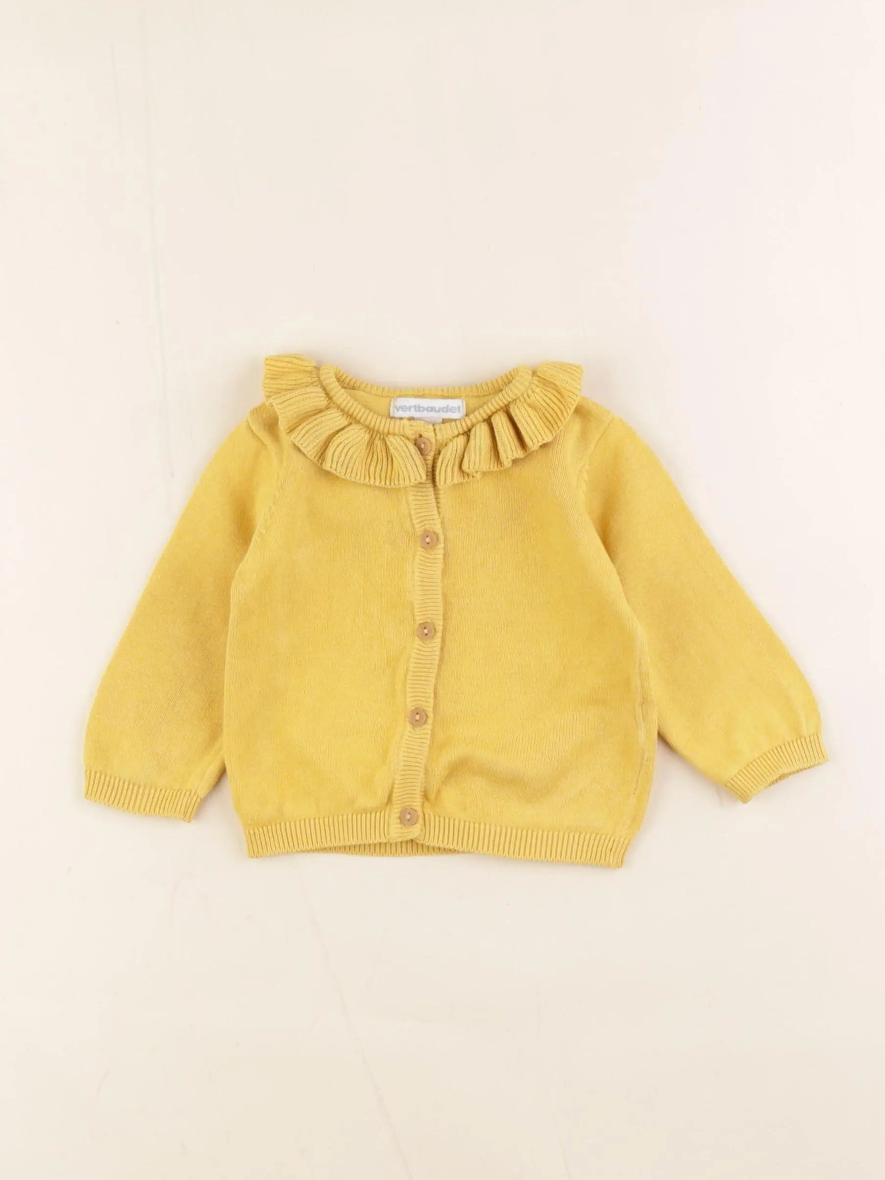 Vertbaudet - gilet jaune - 6 mois