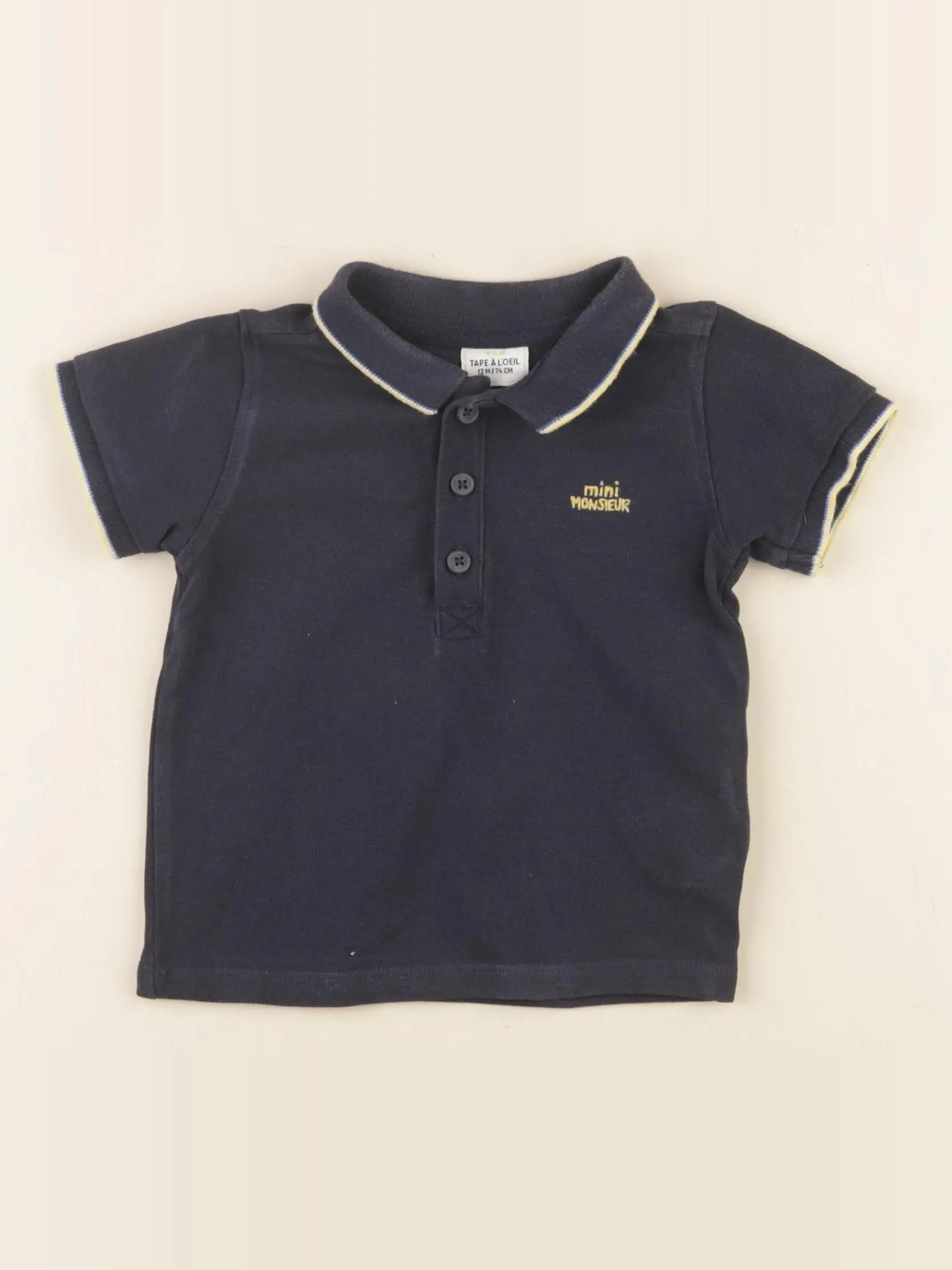 Tape à l'oeil - polo bleu - 12 mois