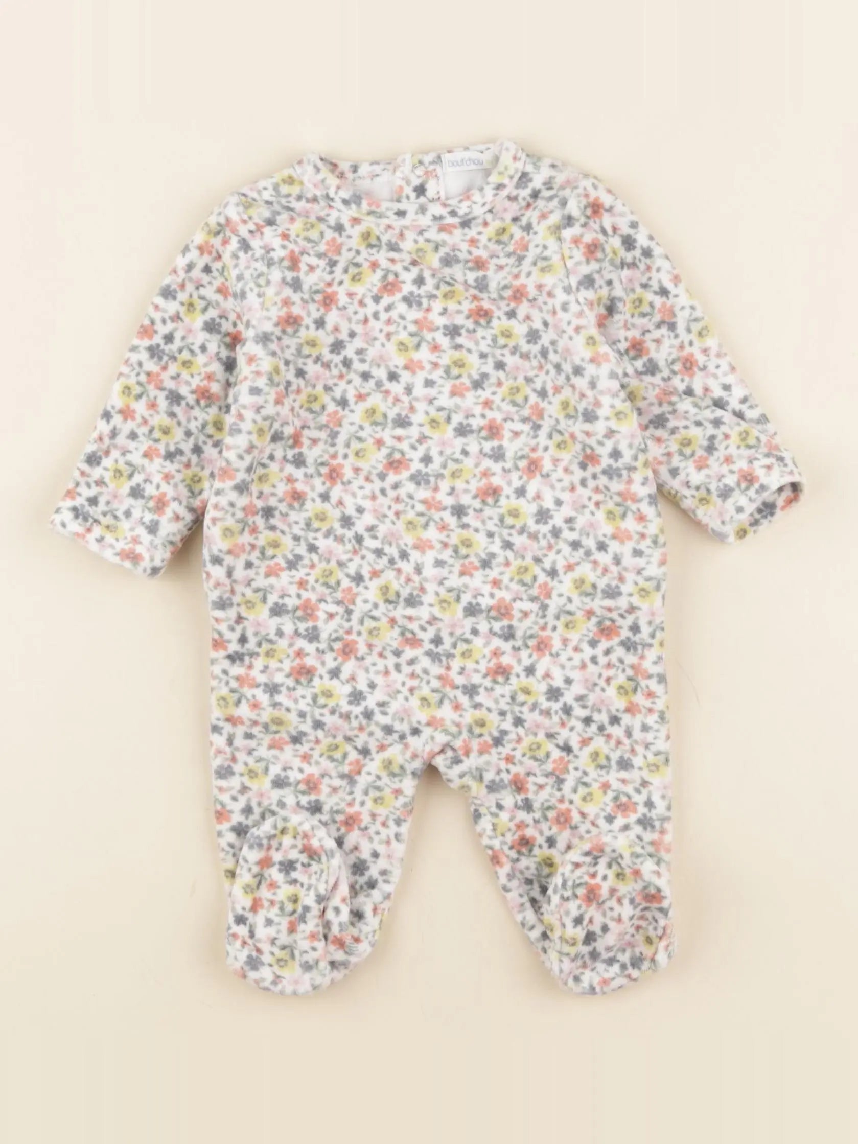 Boutchou - pyjama velours multicolore - 1 mois