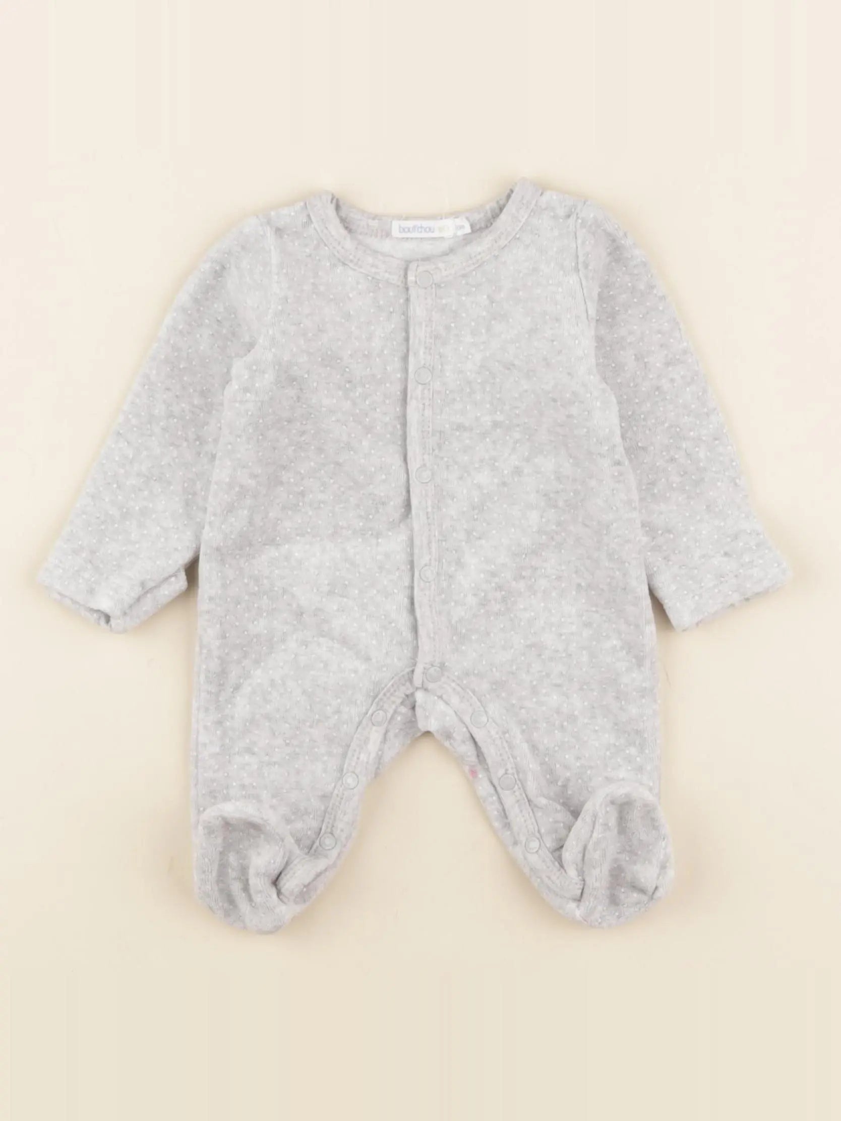 Boutchou - pyjama velours gris - 0 mois