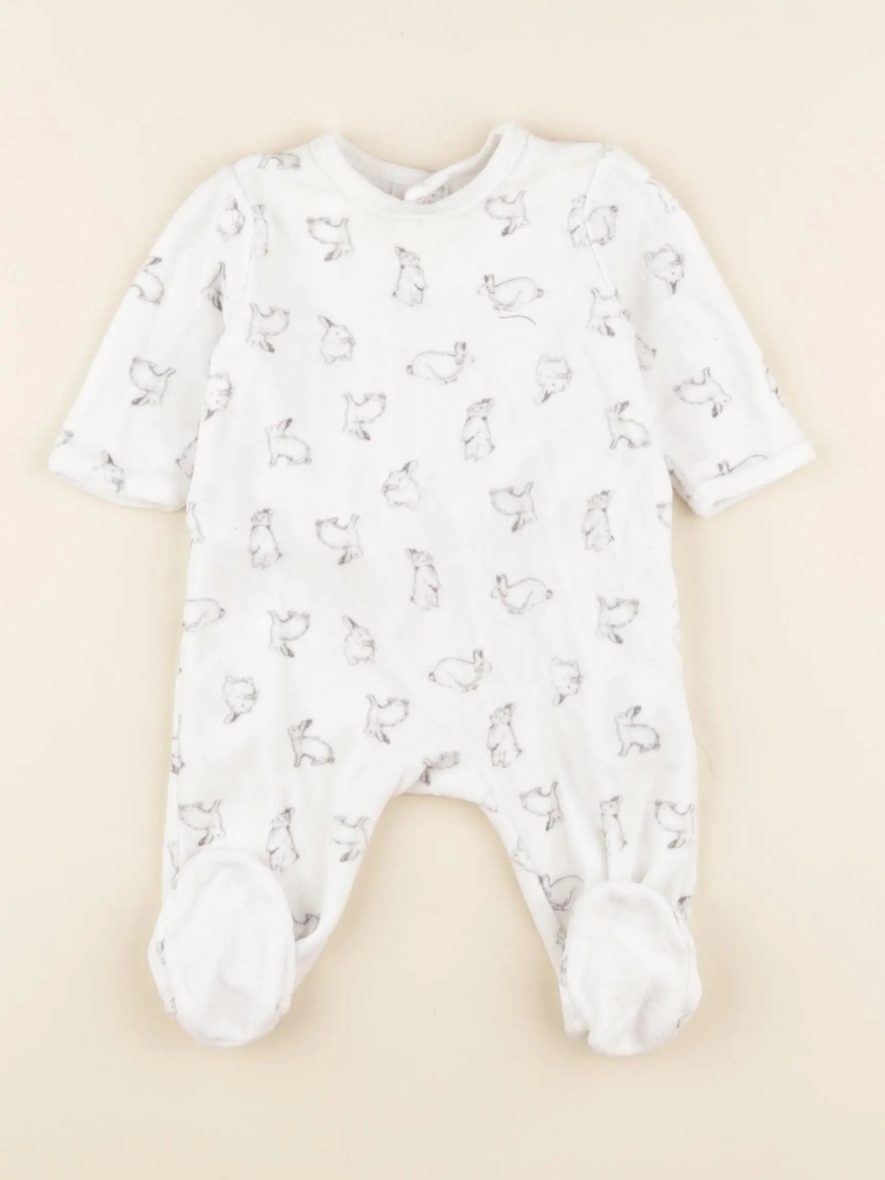 La Redoute - pyjama velours blanc - 3 mois