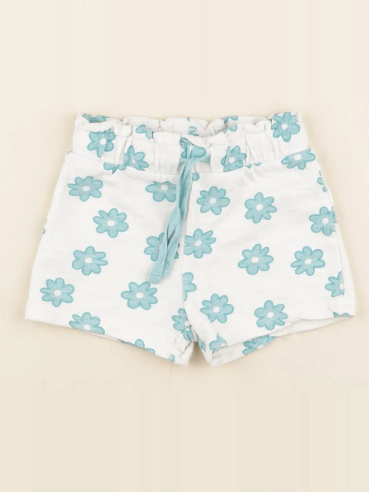 Boutchou - short blanc, bleu - 12 mois