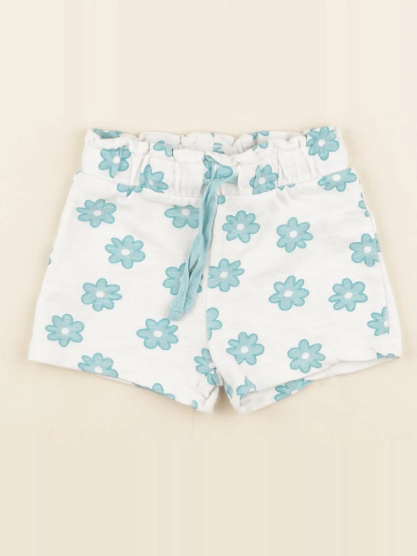 Boutchou - short blanc, bleu - 12 mois