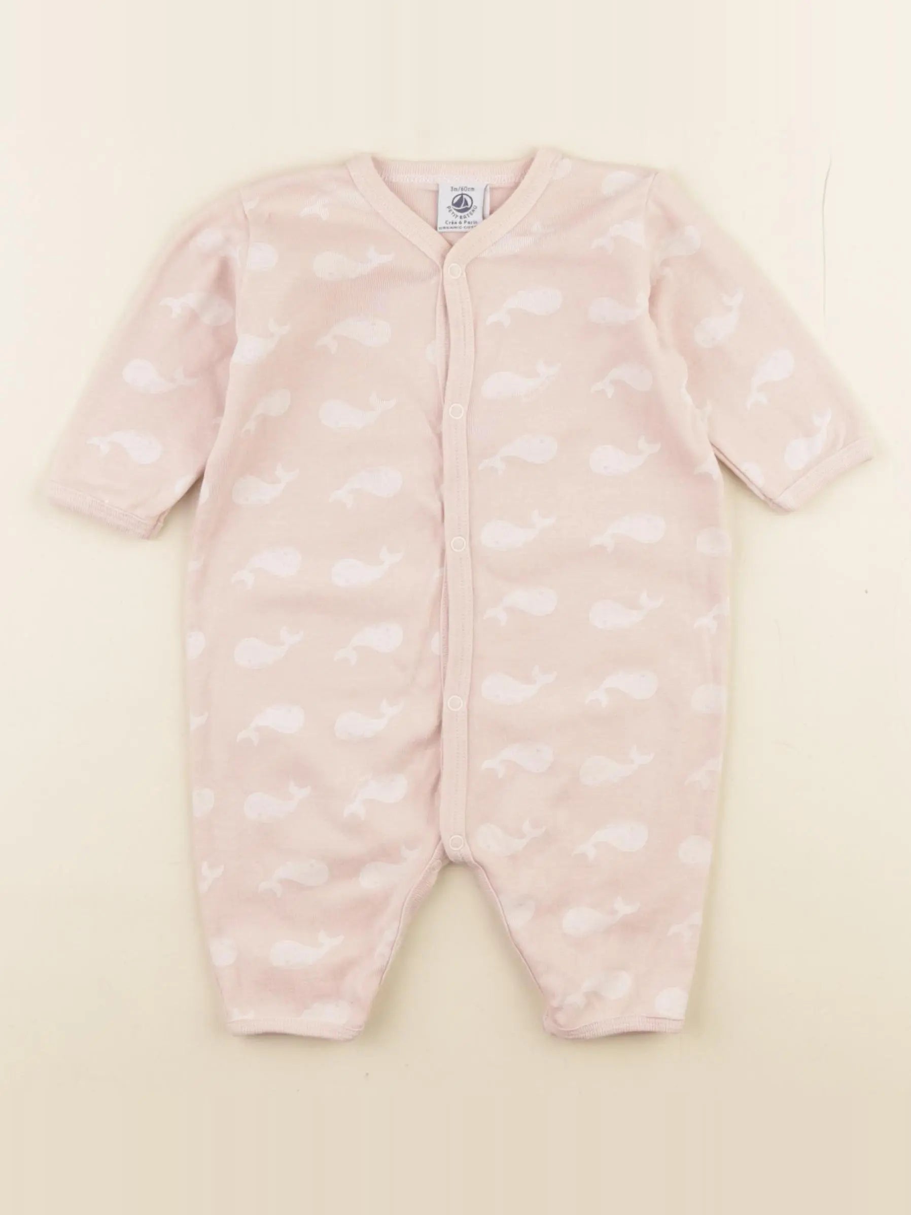 Petit Bateau - pyjama coton rose - 3 mois
