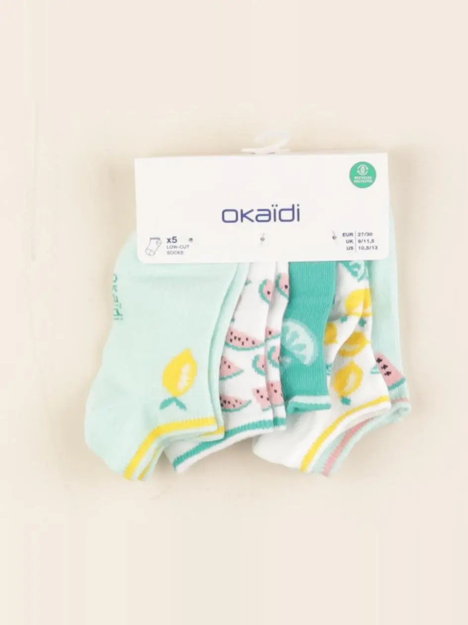Okaidi - lot de 5 chaussettes vert - 4/6 ans