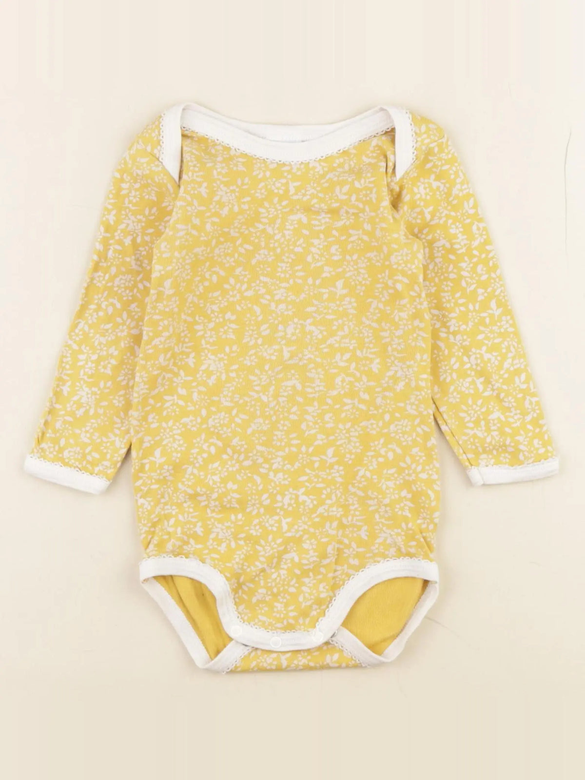 Petit Bateau - body jaune - 12 mois