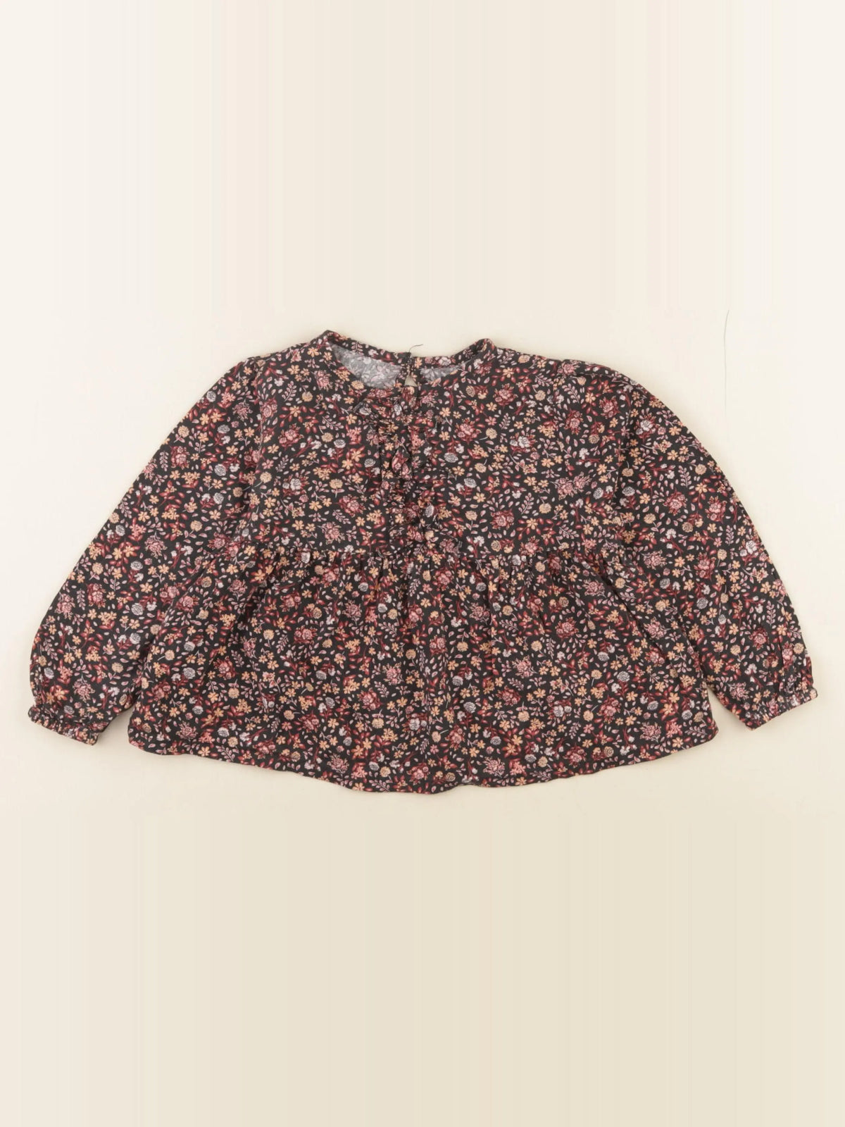 Vertbaudet - blouse noir, marron - 2 ans