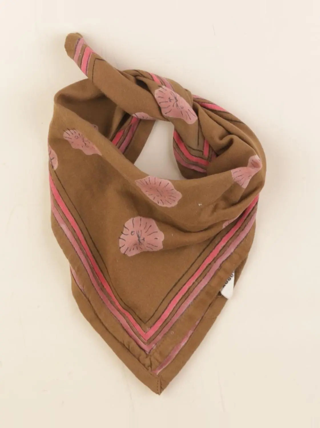 Maison Augustin - foulard marron - 45x45 cm