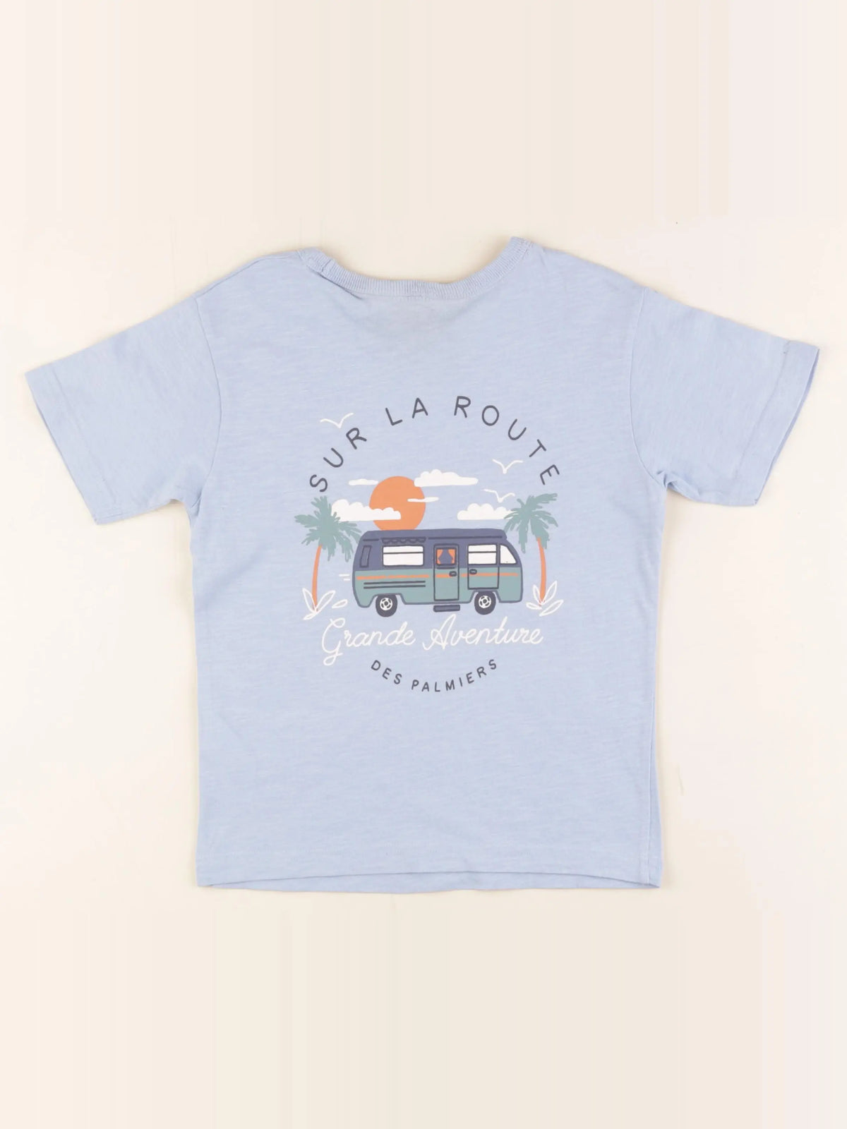 Vertbaudet - tee-shirt imprimé au dos bleu - 6 ans