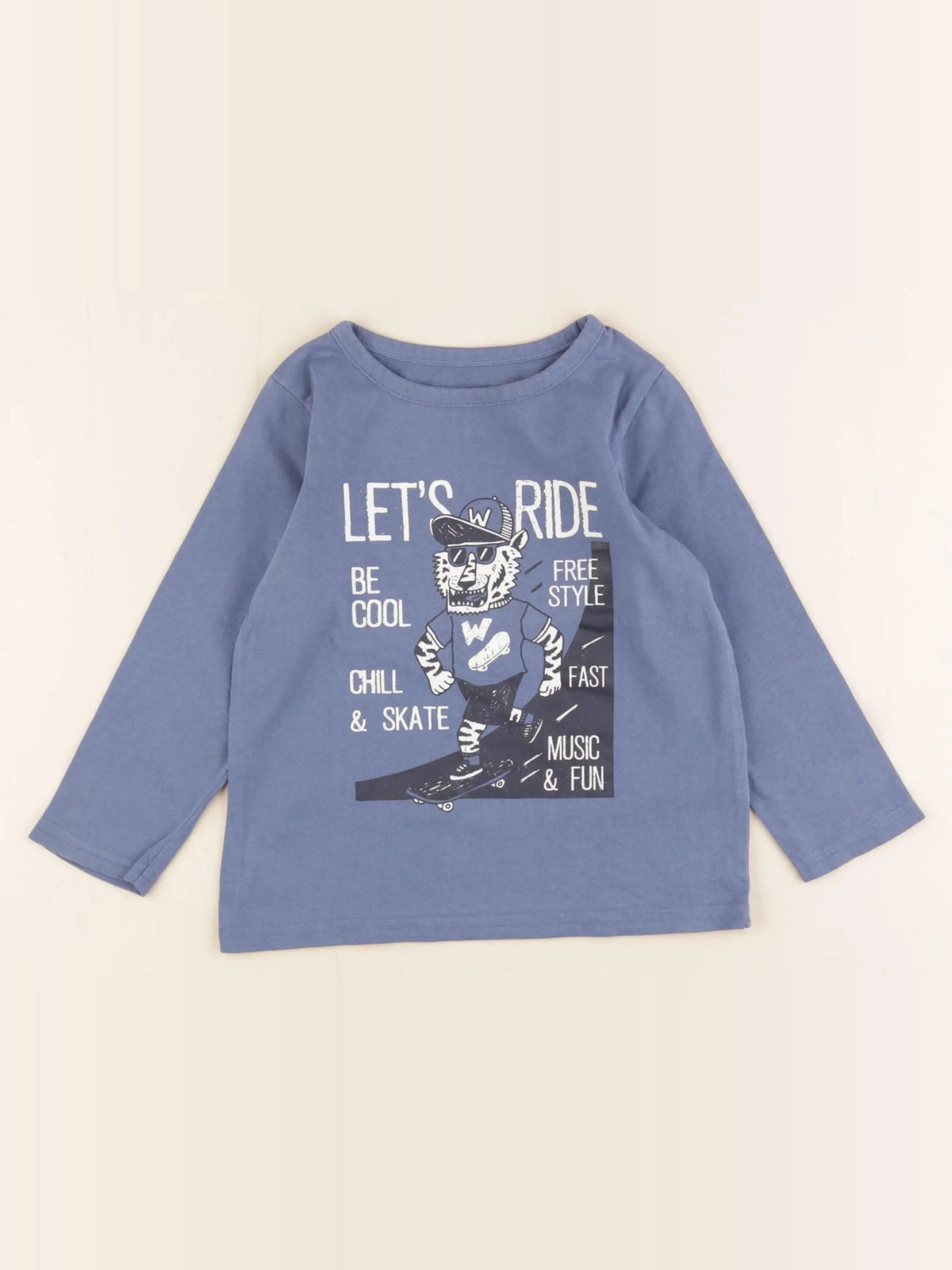 Vertbaudet - tee-shirt bleu - 3 ans
