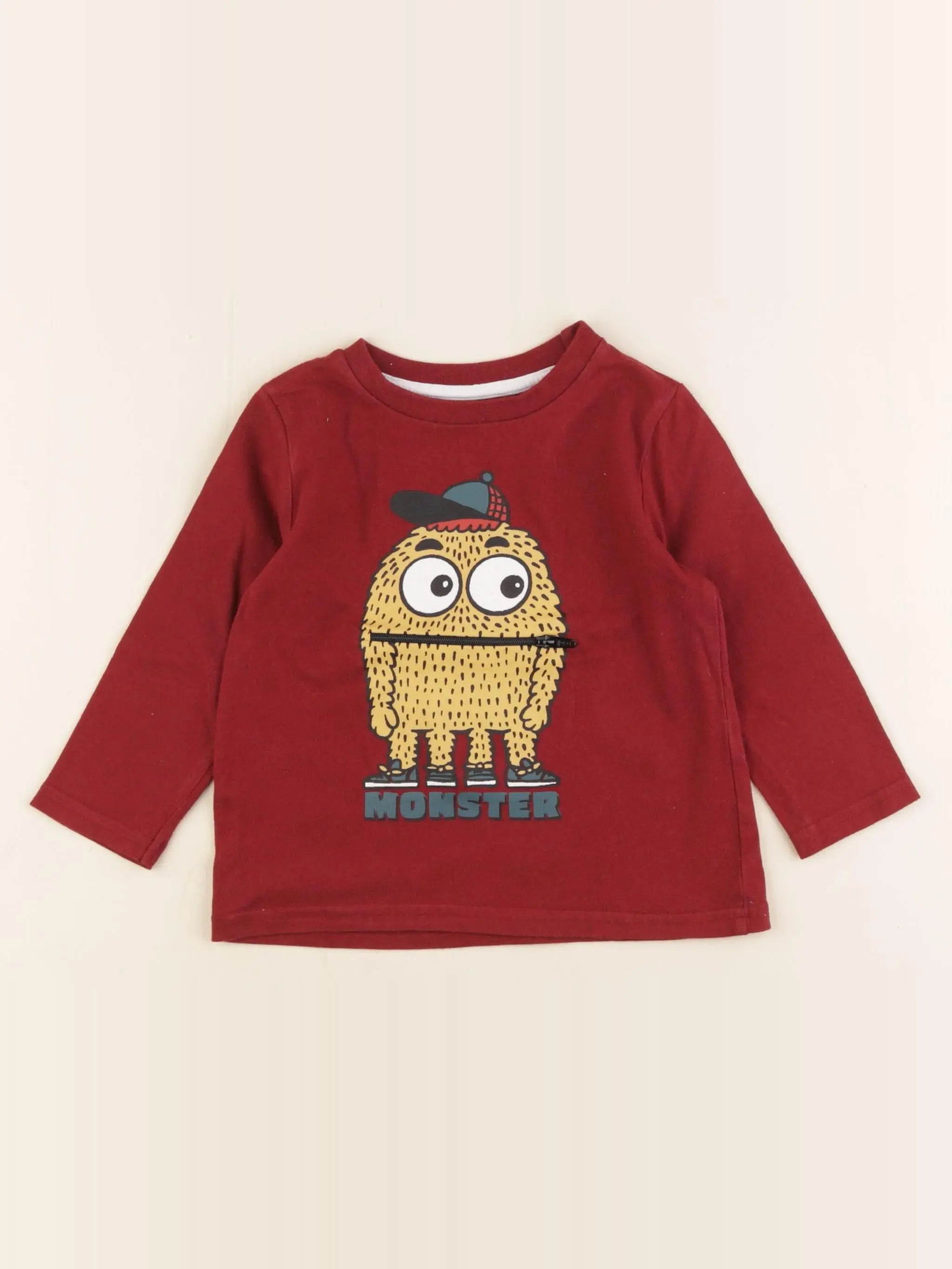 Vertbaudet - tee-shirt rouge - 2 ans