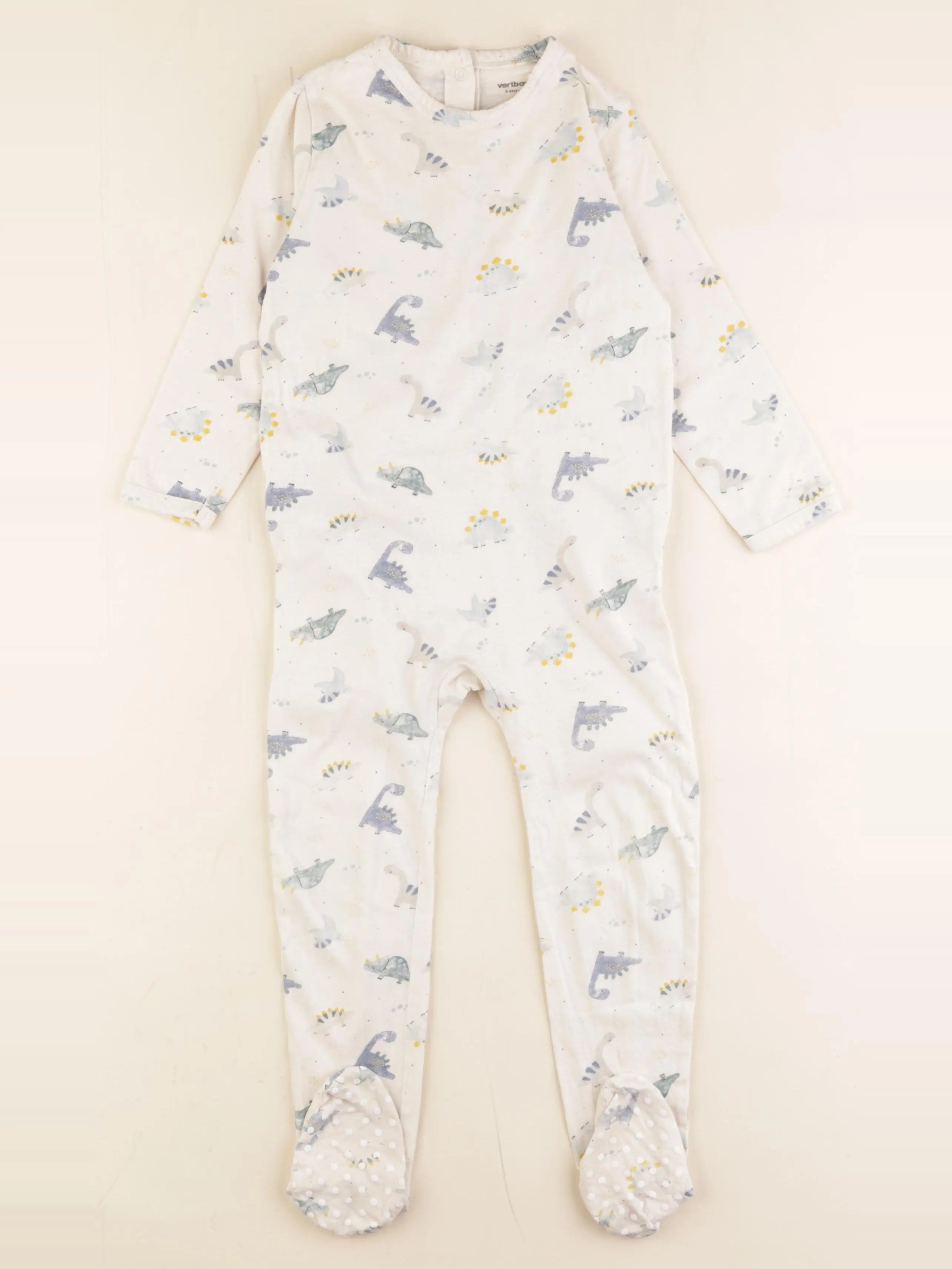 Vertbaudet - pyjama coton blanc, bleu - 3 ans