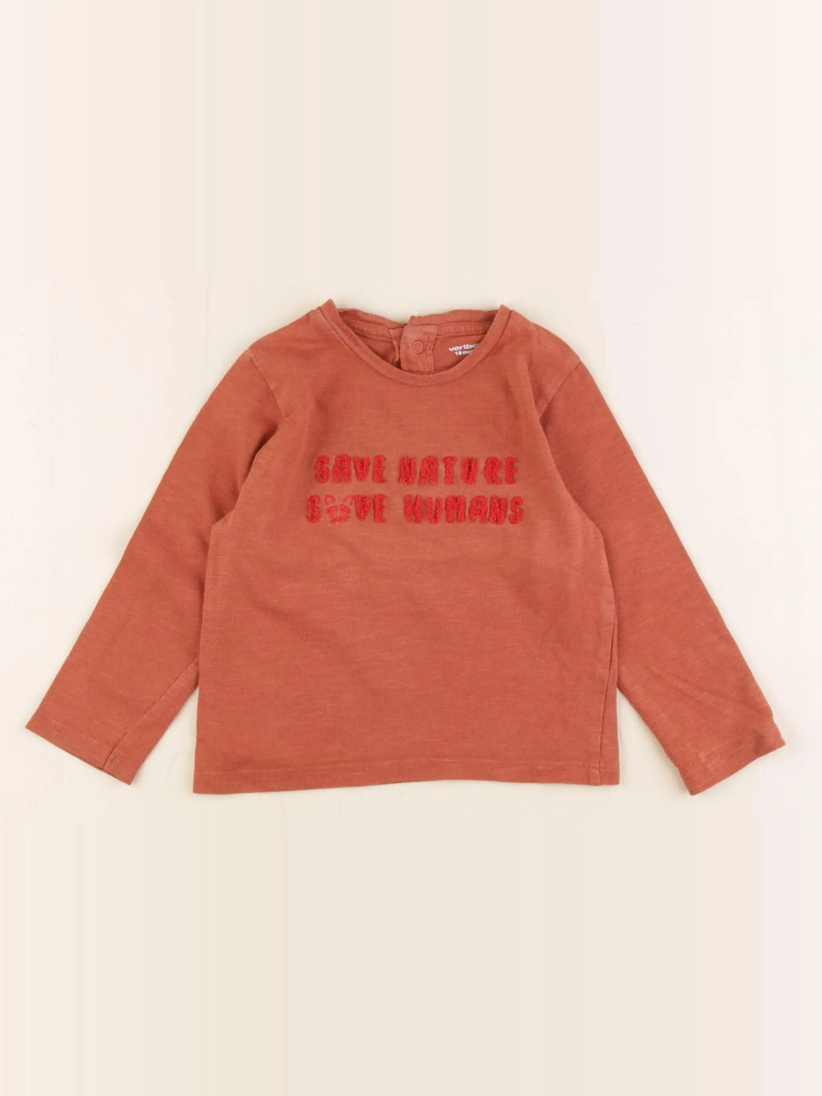 Vertbaudet - tee-shirt marron - 18 mois