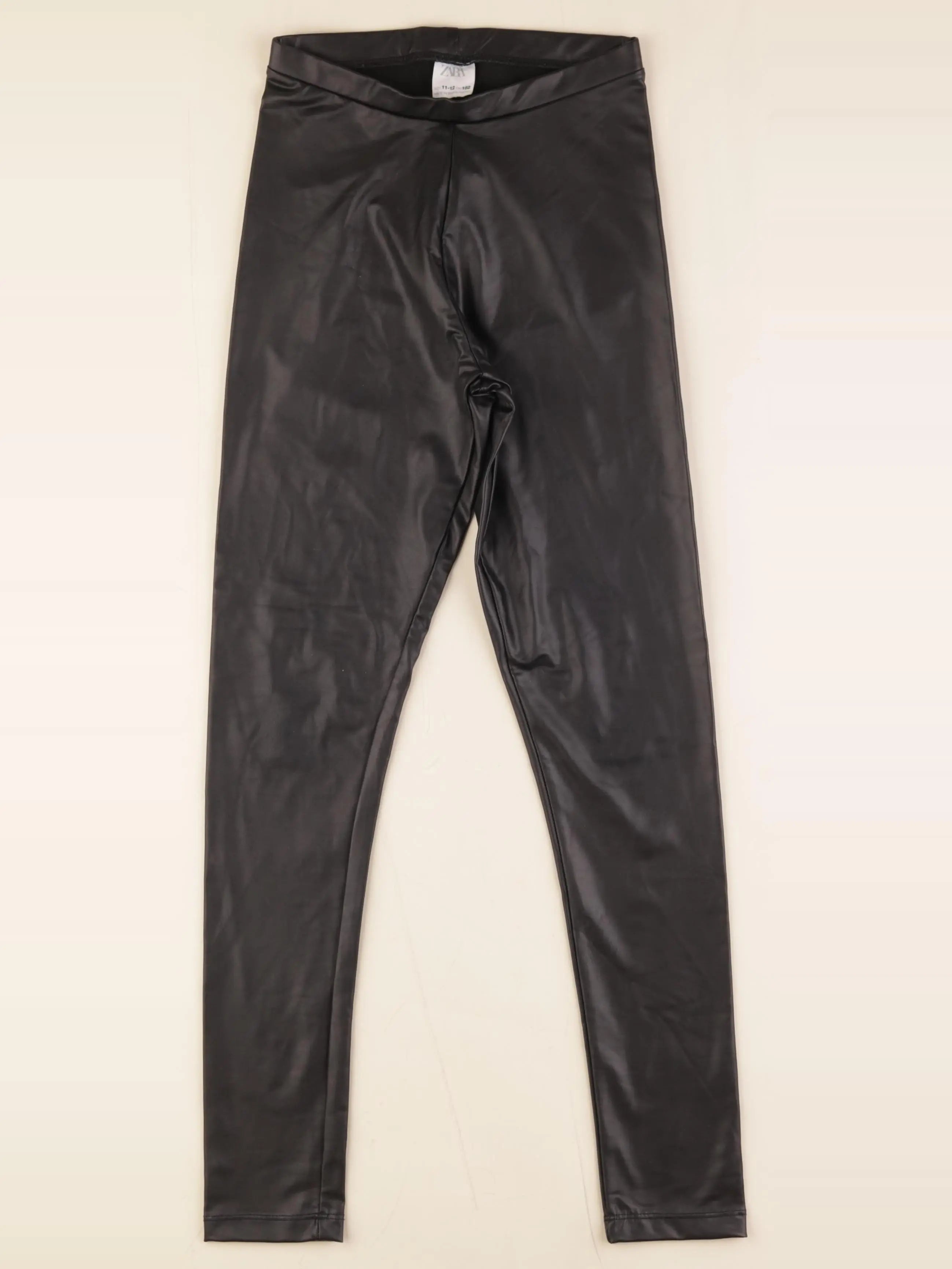 Zara - legging simili cuir noir - 11/12 ans