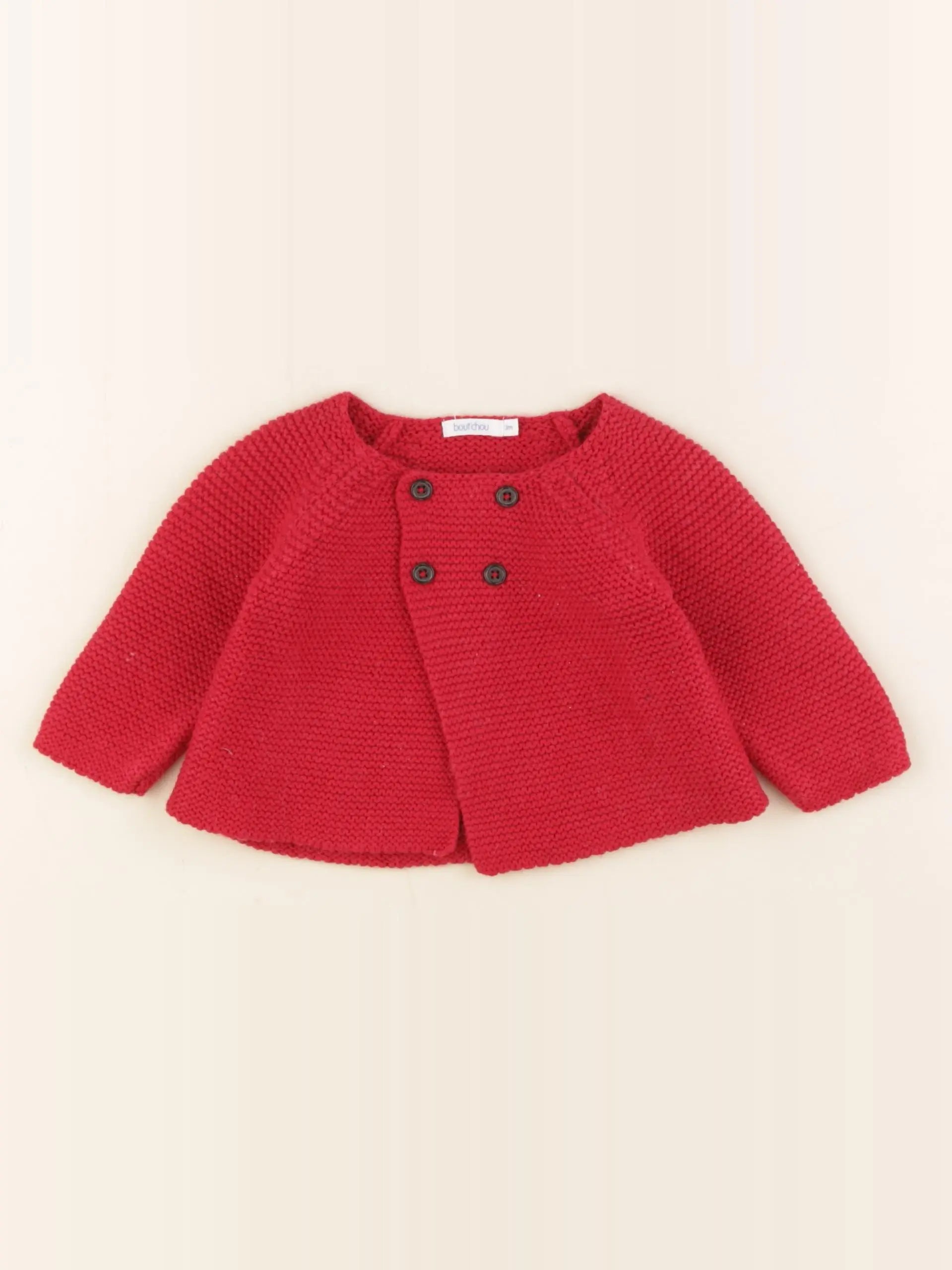 Boutchou - gilet rouge - 3 mois