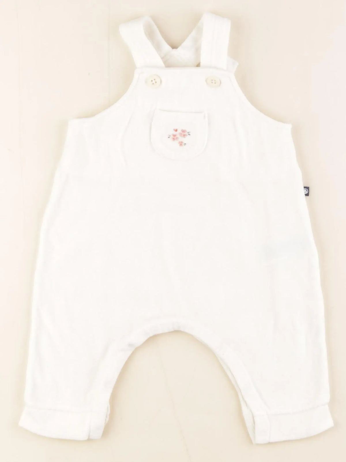 Petit Bateau - salopette blanc - 3 mois