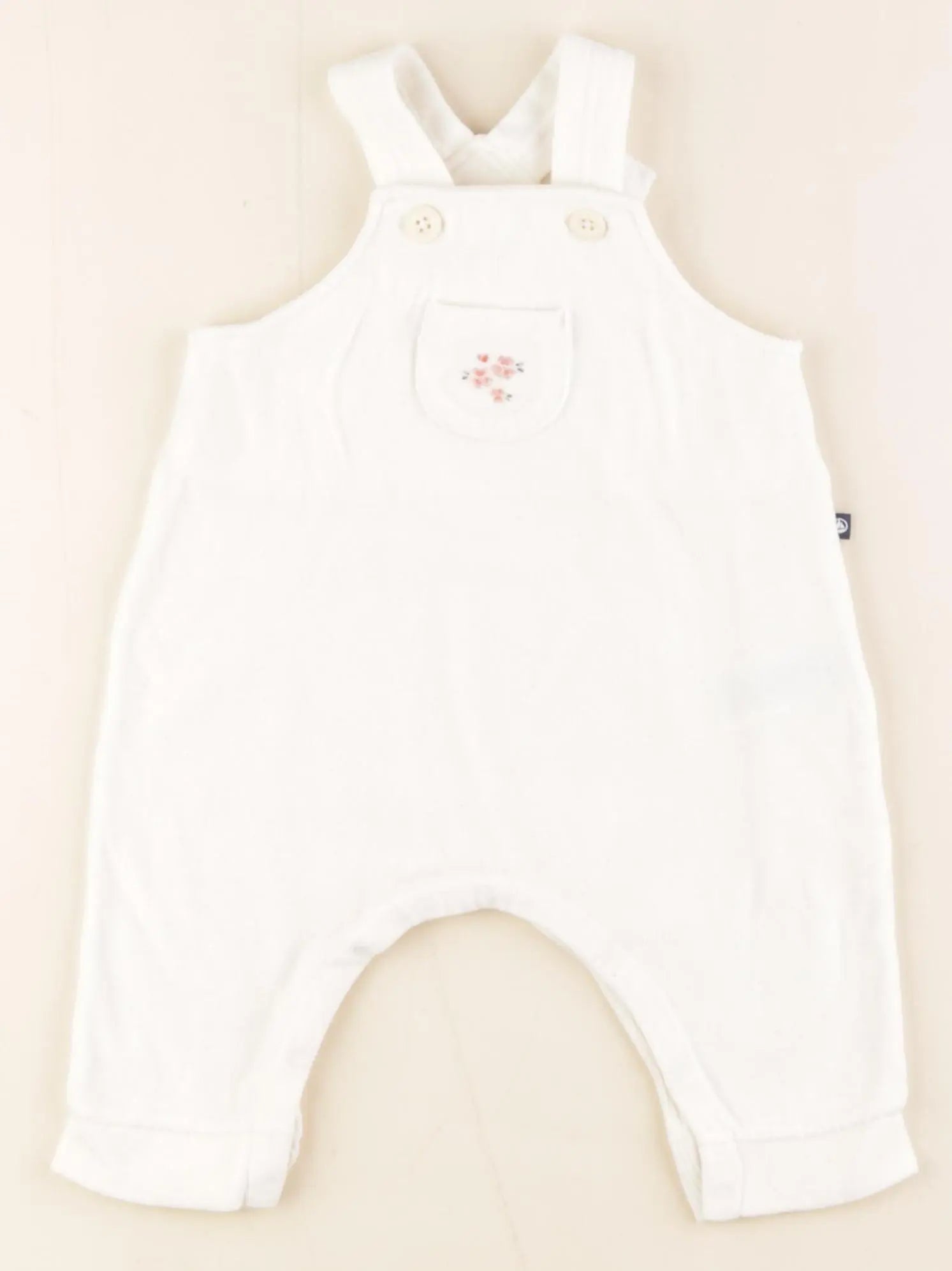 Petit Bateau - salopette blanc - 3 mois