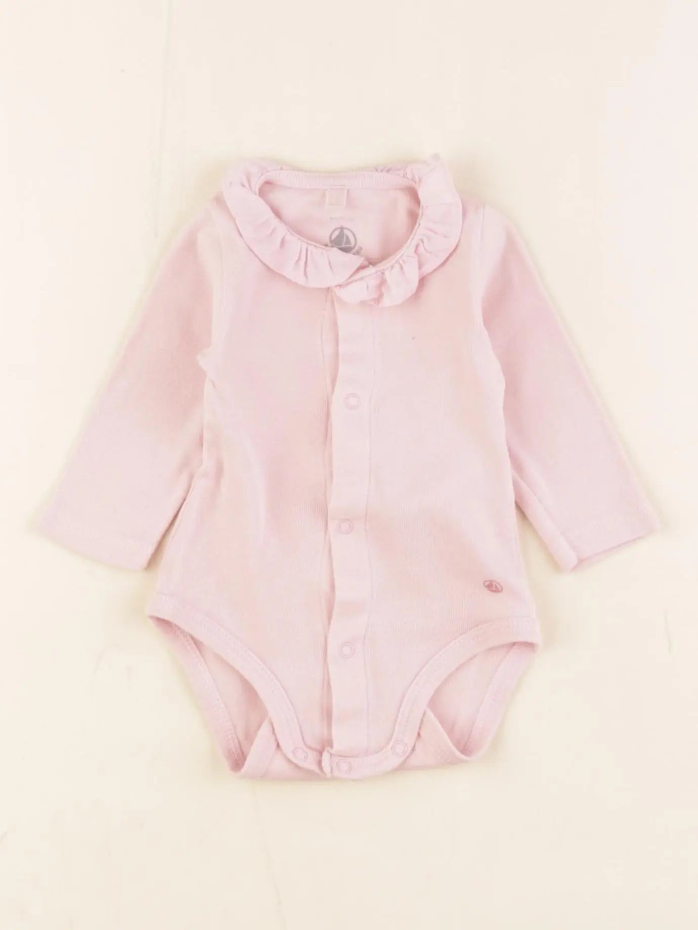 Petit Bateau - body à col rose - 3 mois