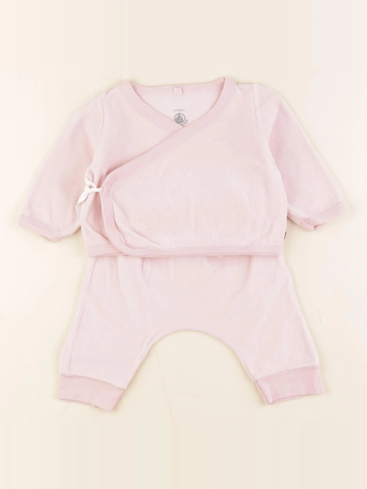 Petit Bateau - ensemble rose - 3 mois