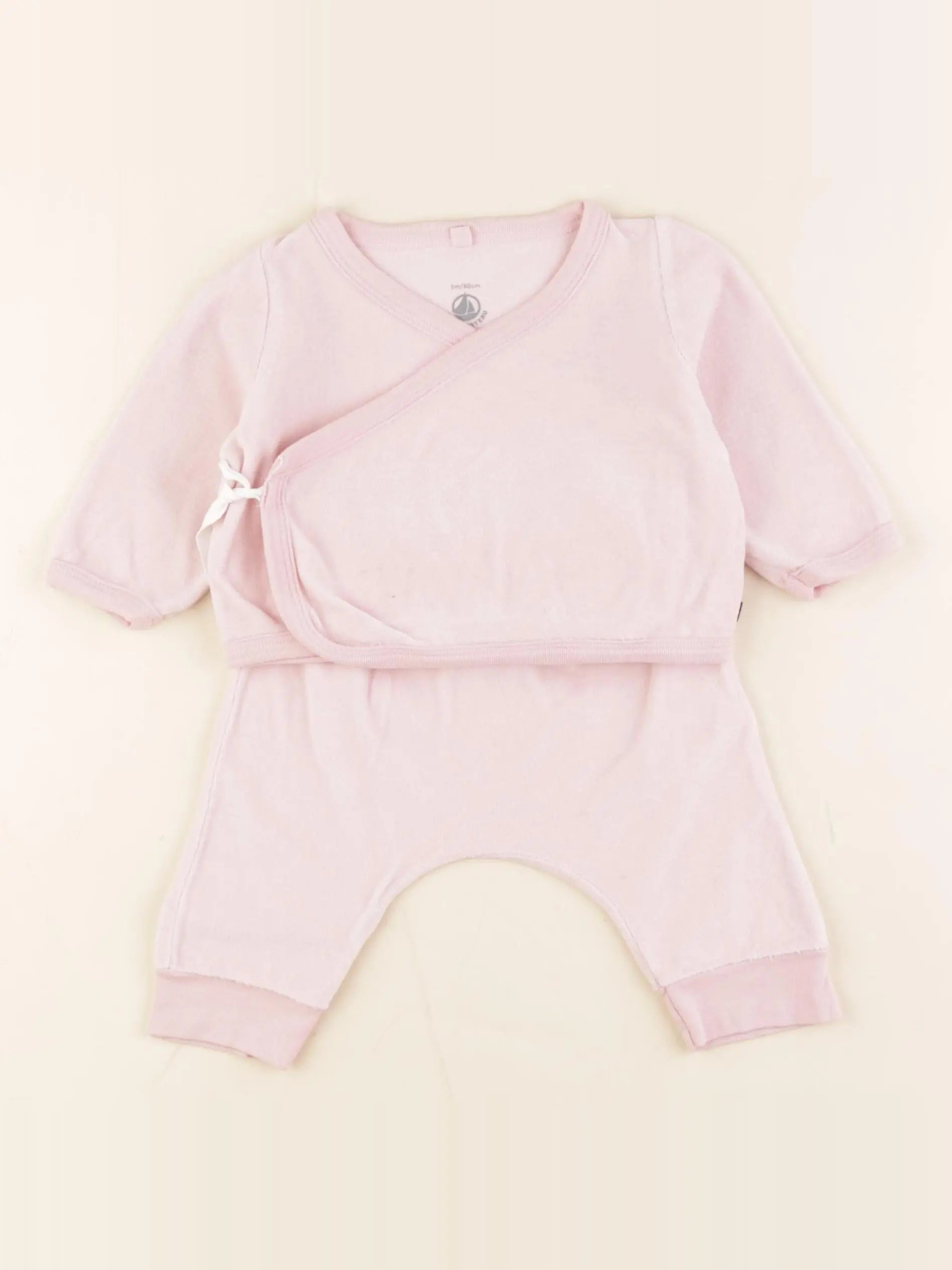 Petit Bateau - ensemble rose - 3 mois