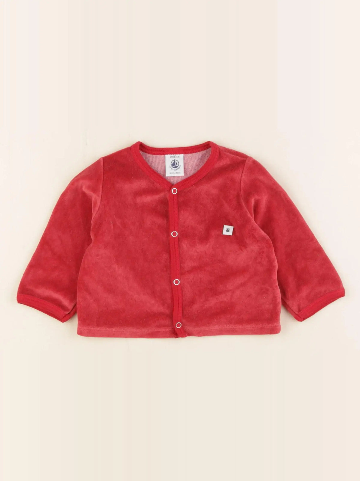 Petit Bateau - gilet rouge - 6 mois
