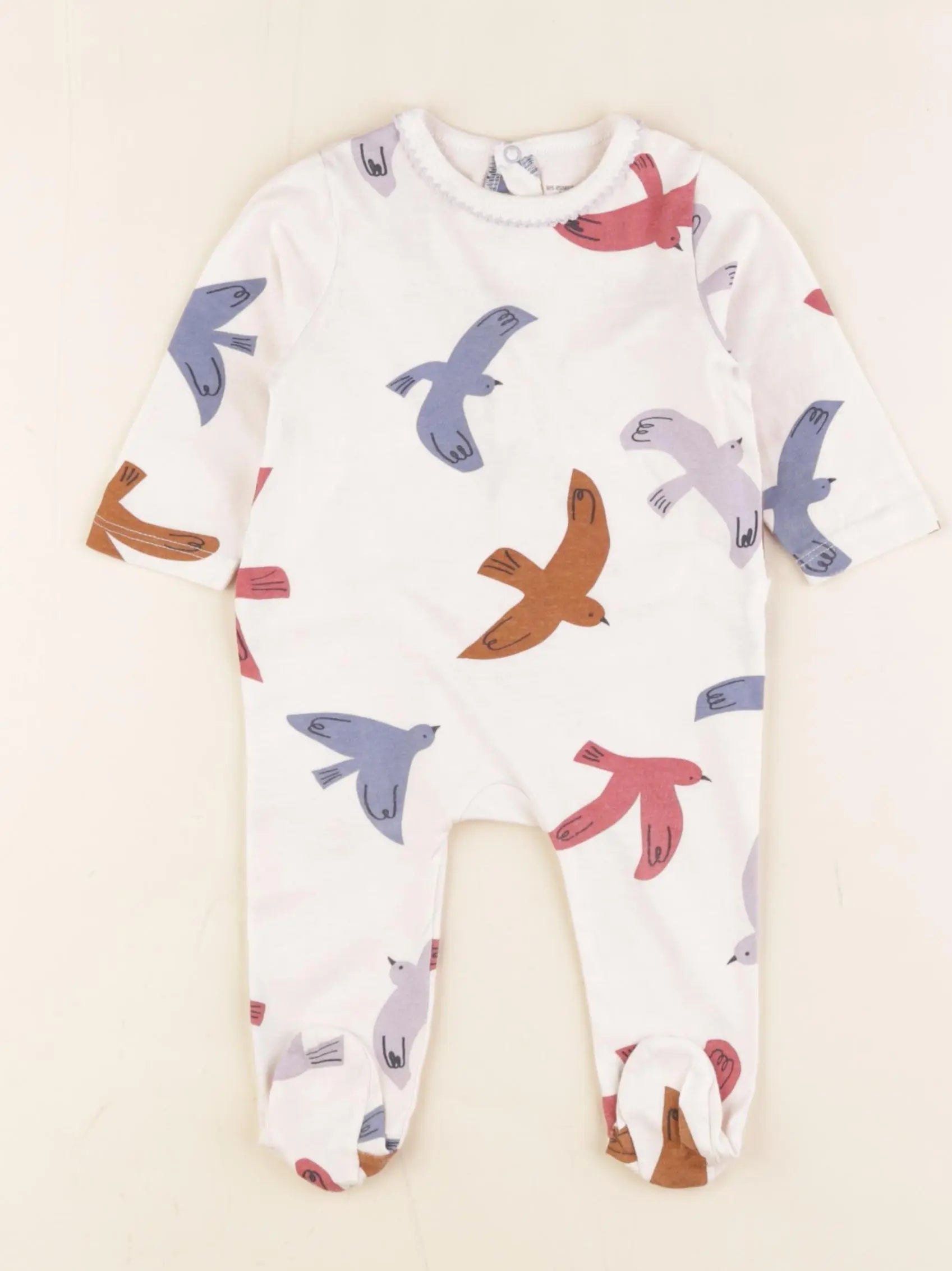 Boutchou - pyjama coton blanc - 3 mois