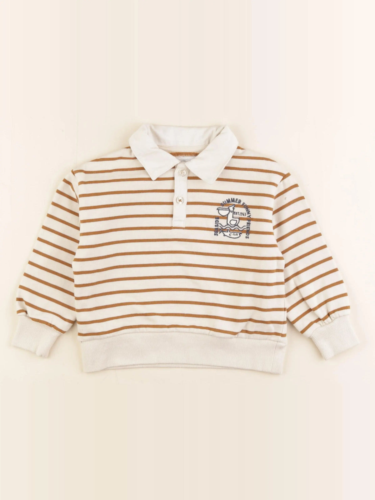 Vertbaudet - sweat beige - 3 ans