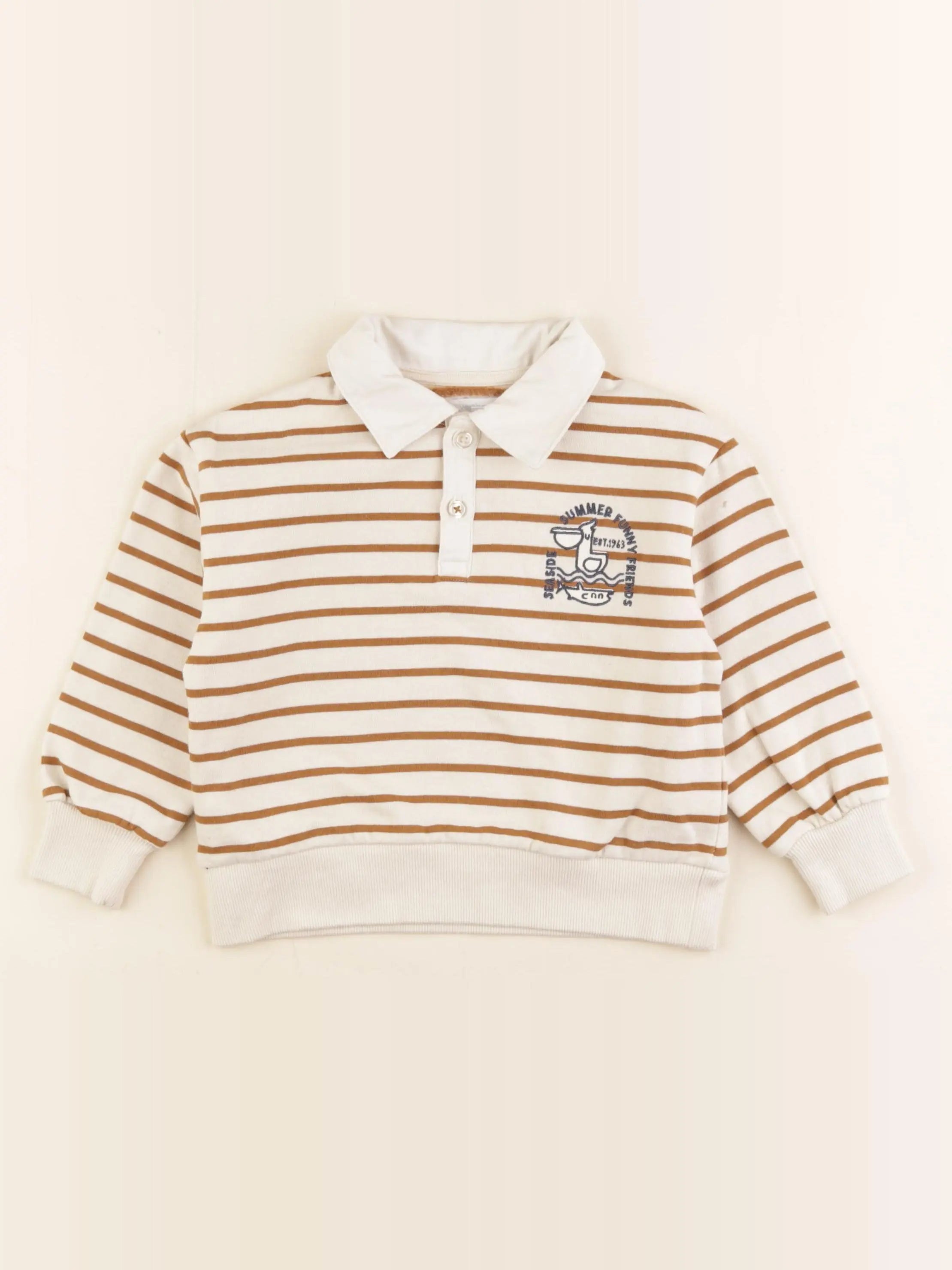 Vertbaudet - sweat beige - 3 ans