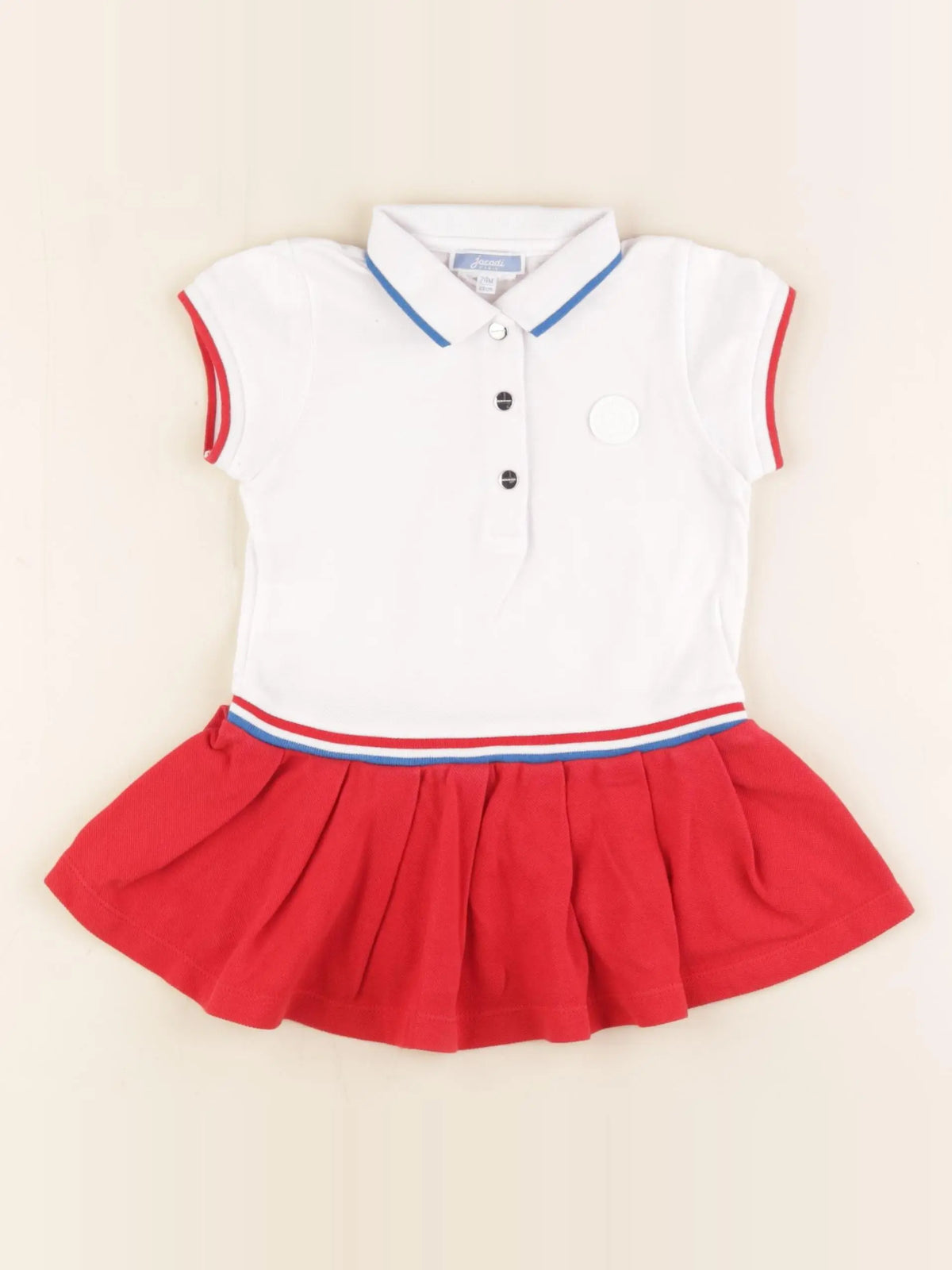 Jacadi - robe blanc, rouge - 24 mois