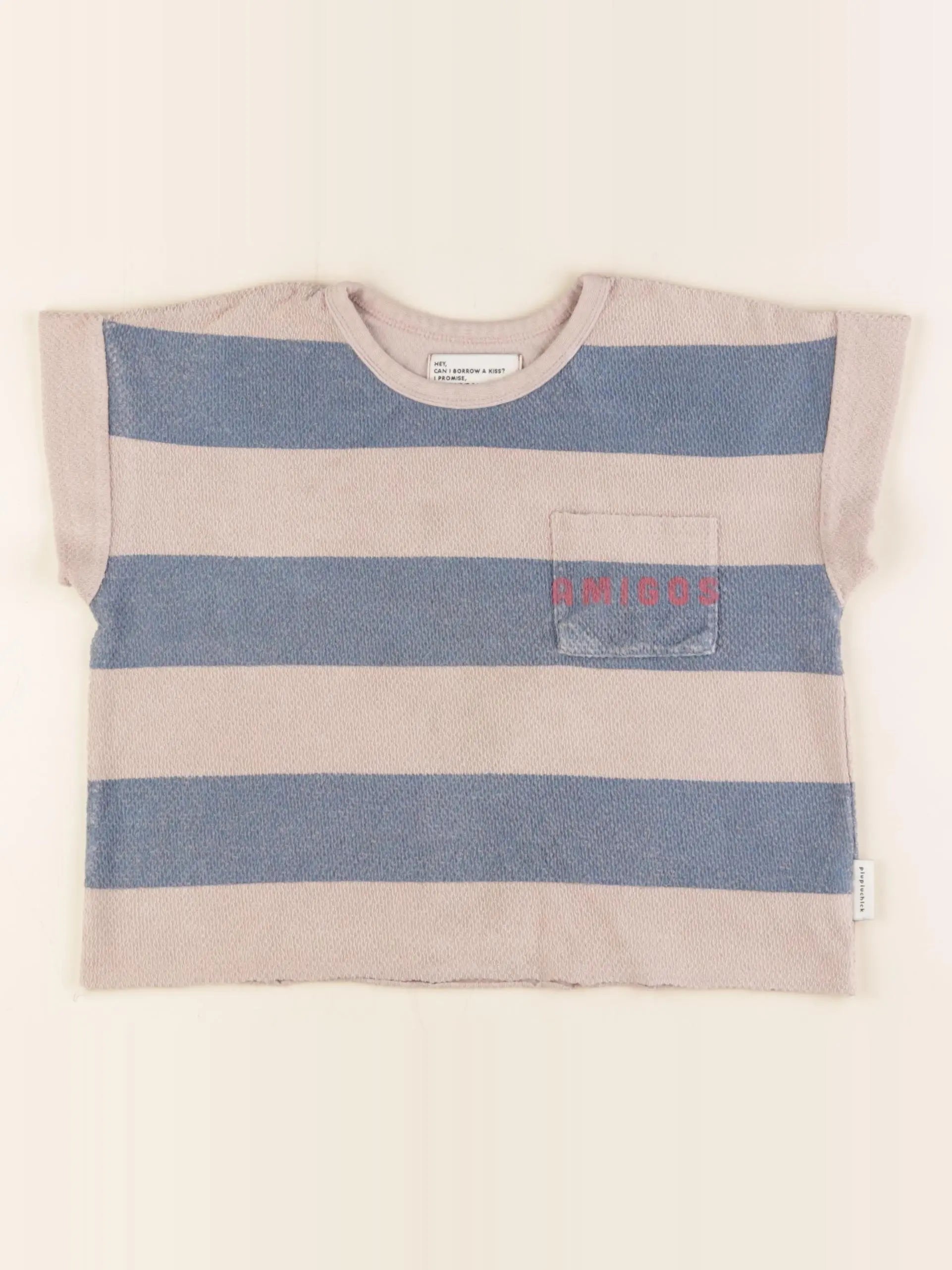 Piupiuchick - tee-shirt bleu, beige - 3 ans