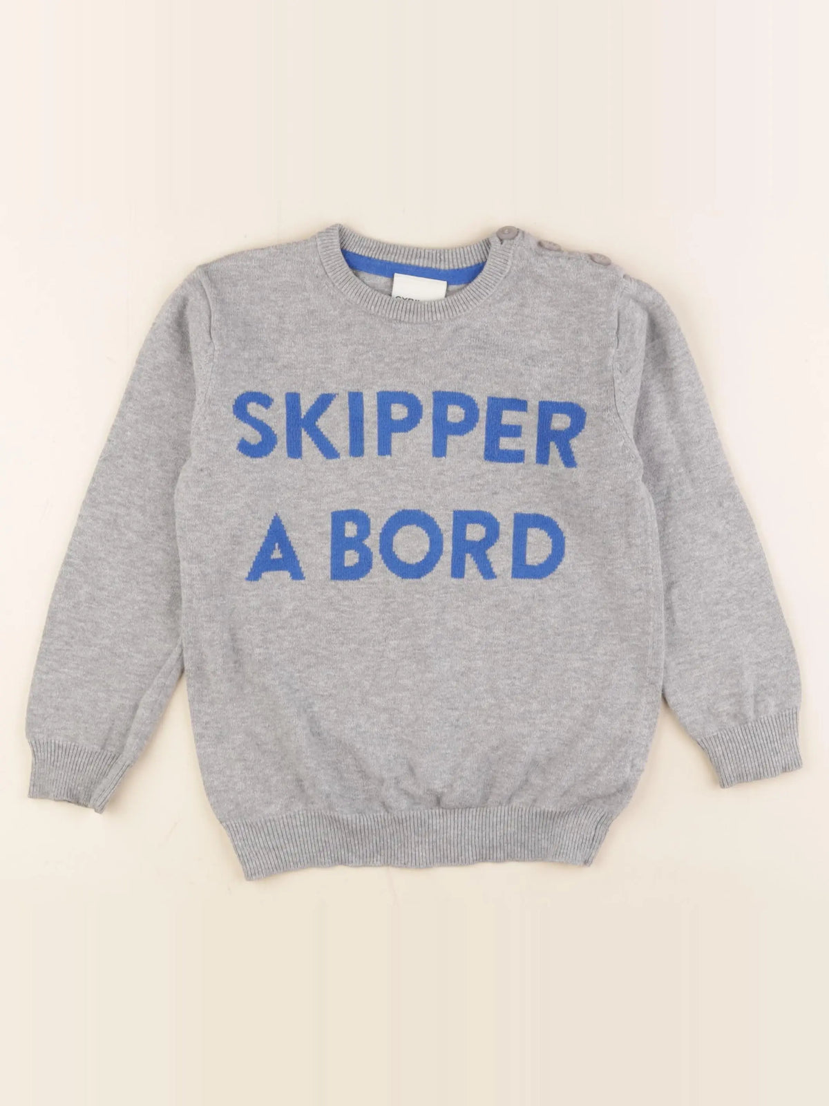 Cyrillus - pull bleu, gris - 4 ans