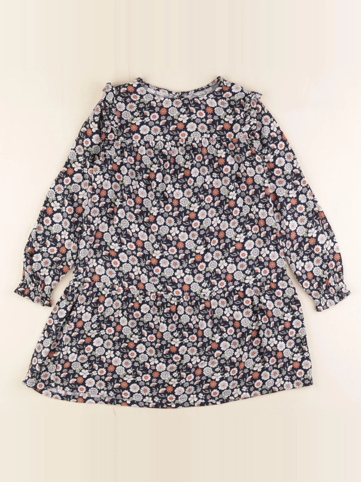 Vertbaudet - robe bleu, multicolore - 7 ans