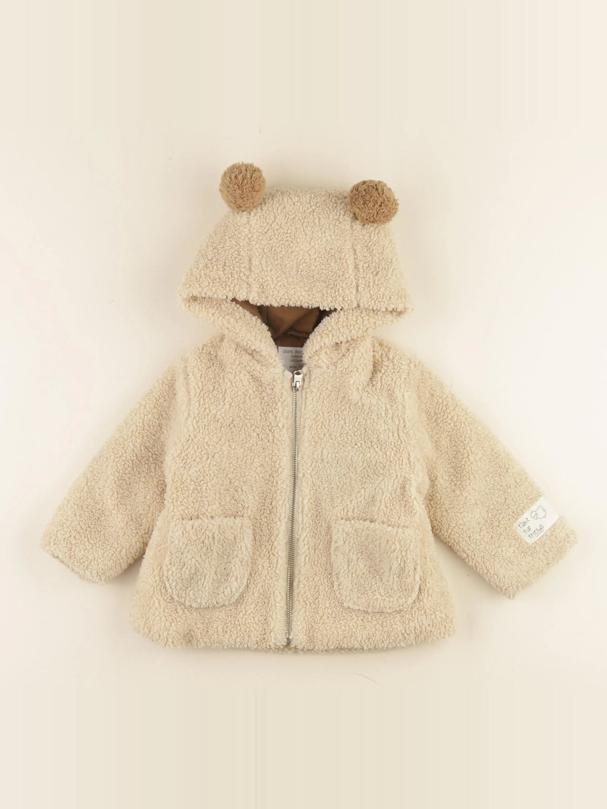 Zara - veste doublé beige - 12/18 mois