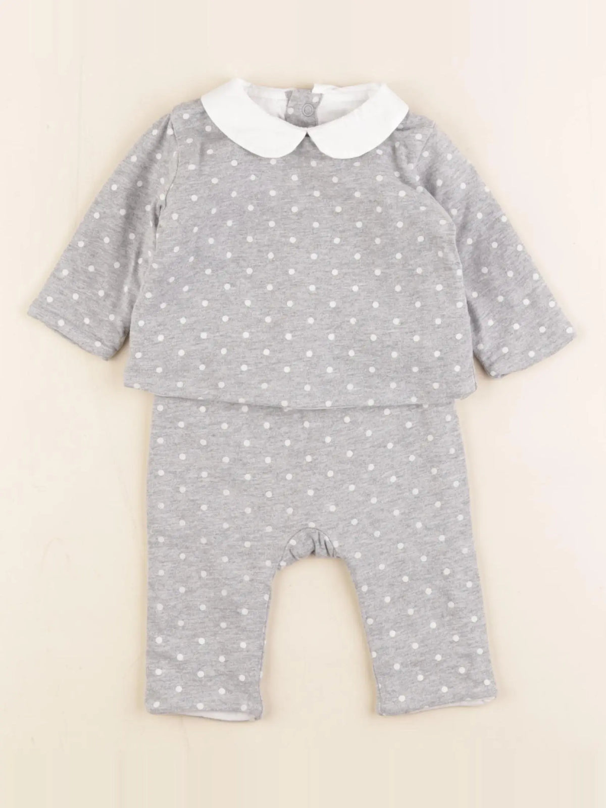 Jacadi - ensemble gris - 3 mois