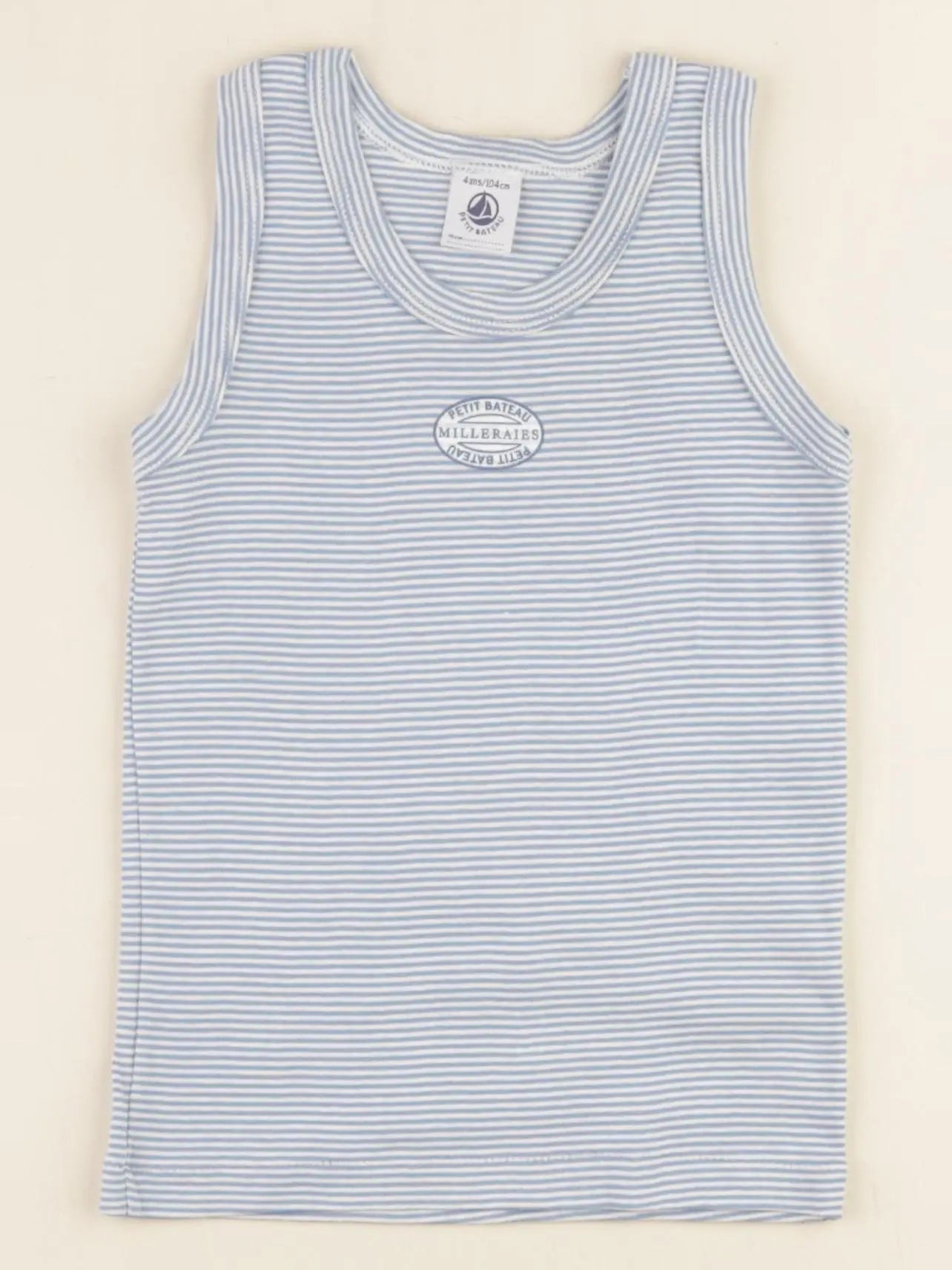 Petit Bateau - maillot de corps bleu - 4 ans