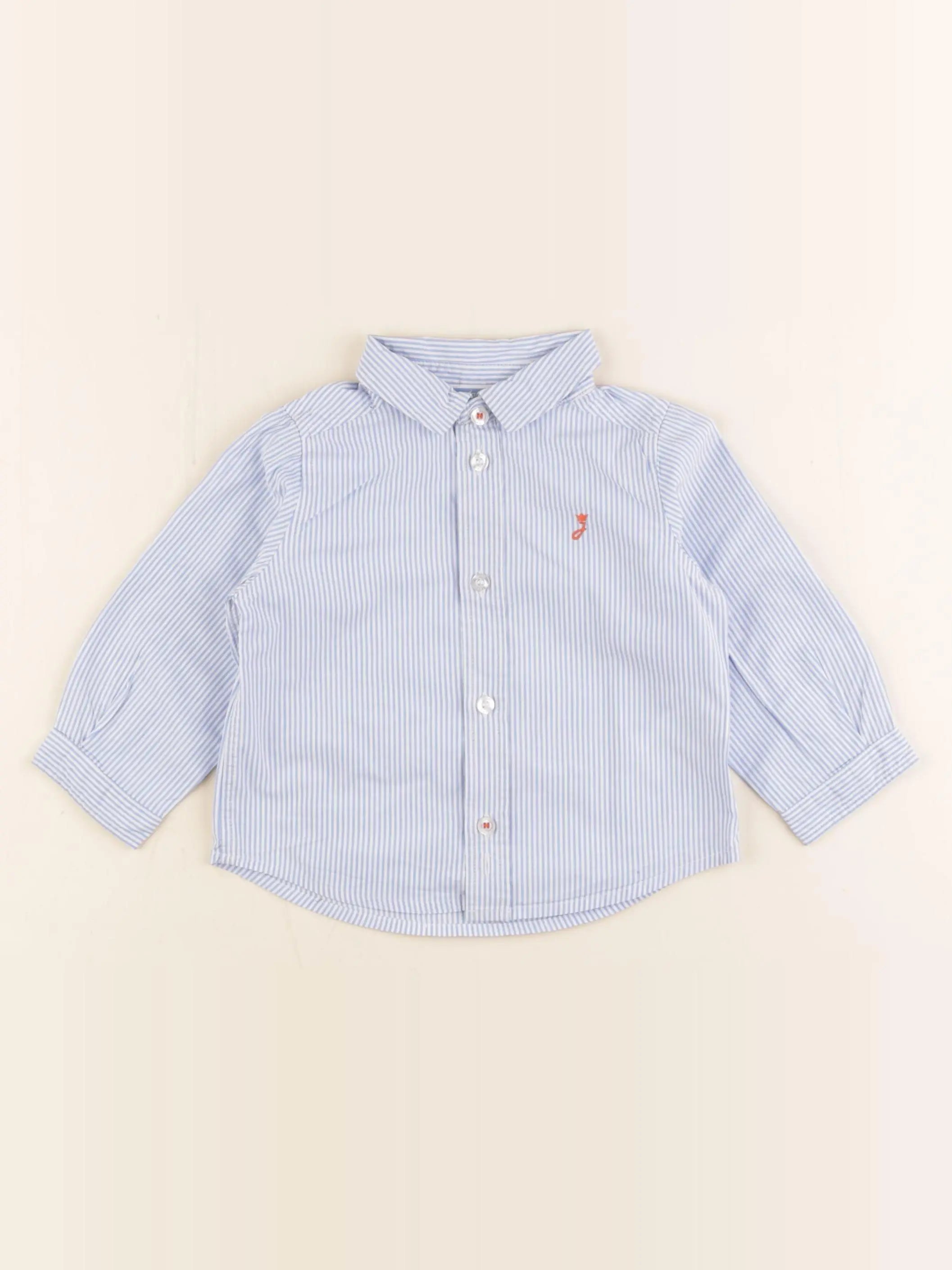 Jacadi - chemise blanc, bleu - 12 mois