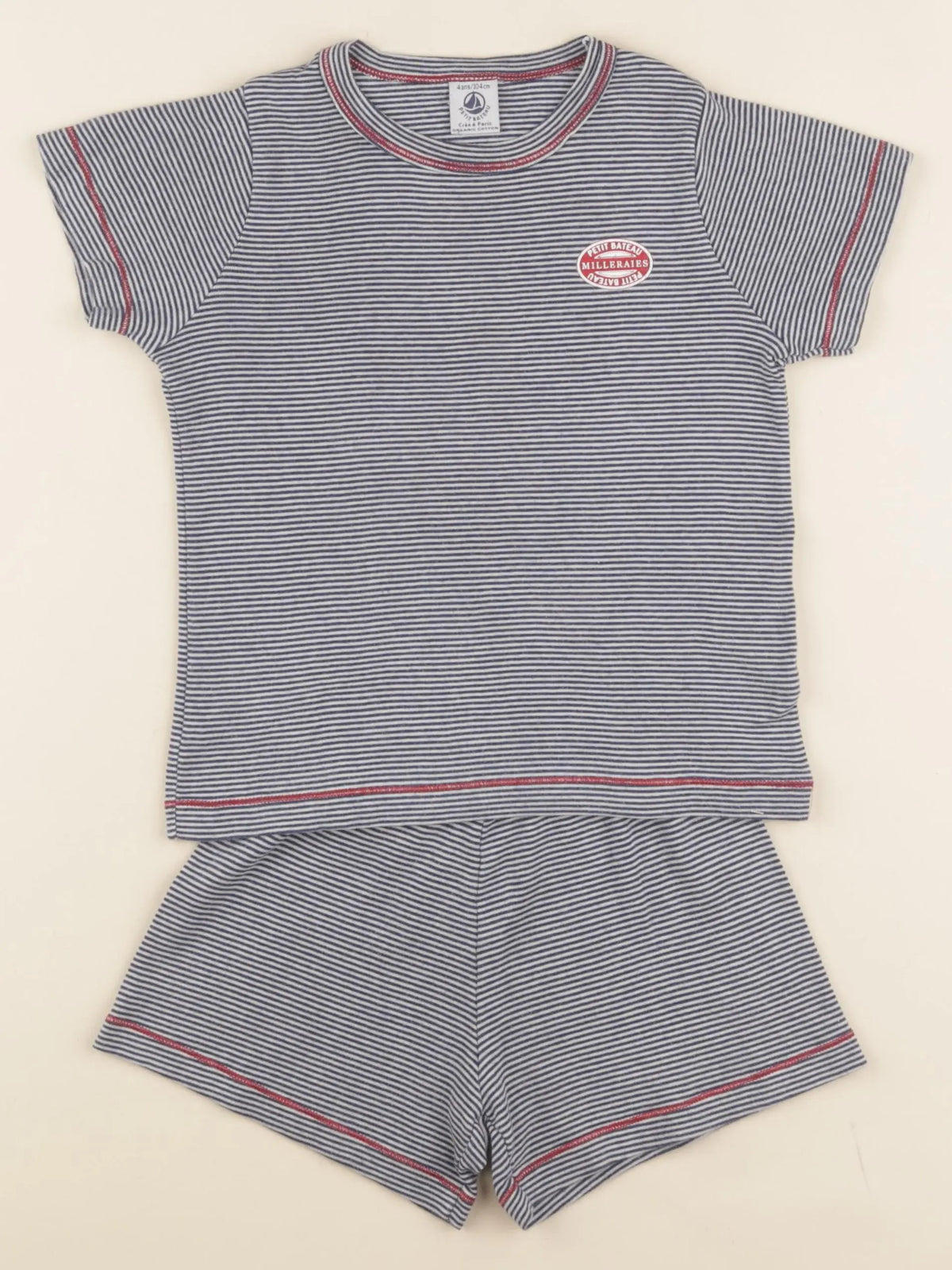 Petit Bateau - pyjama coton bleu - 4 ans