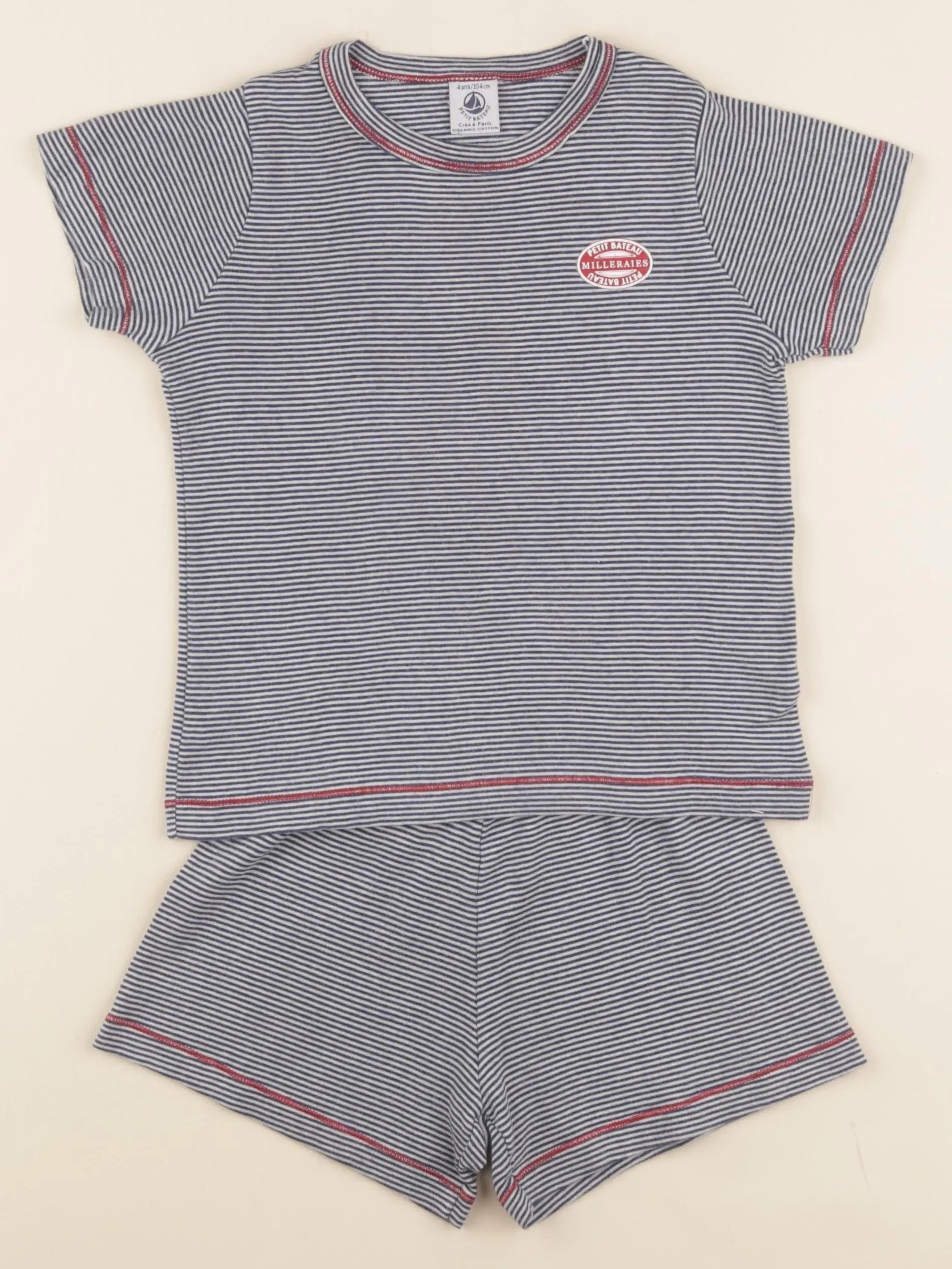 Petit Bateau - pyjama coton bleu - 4 ans