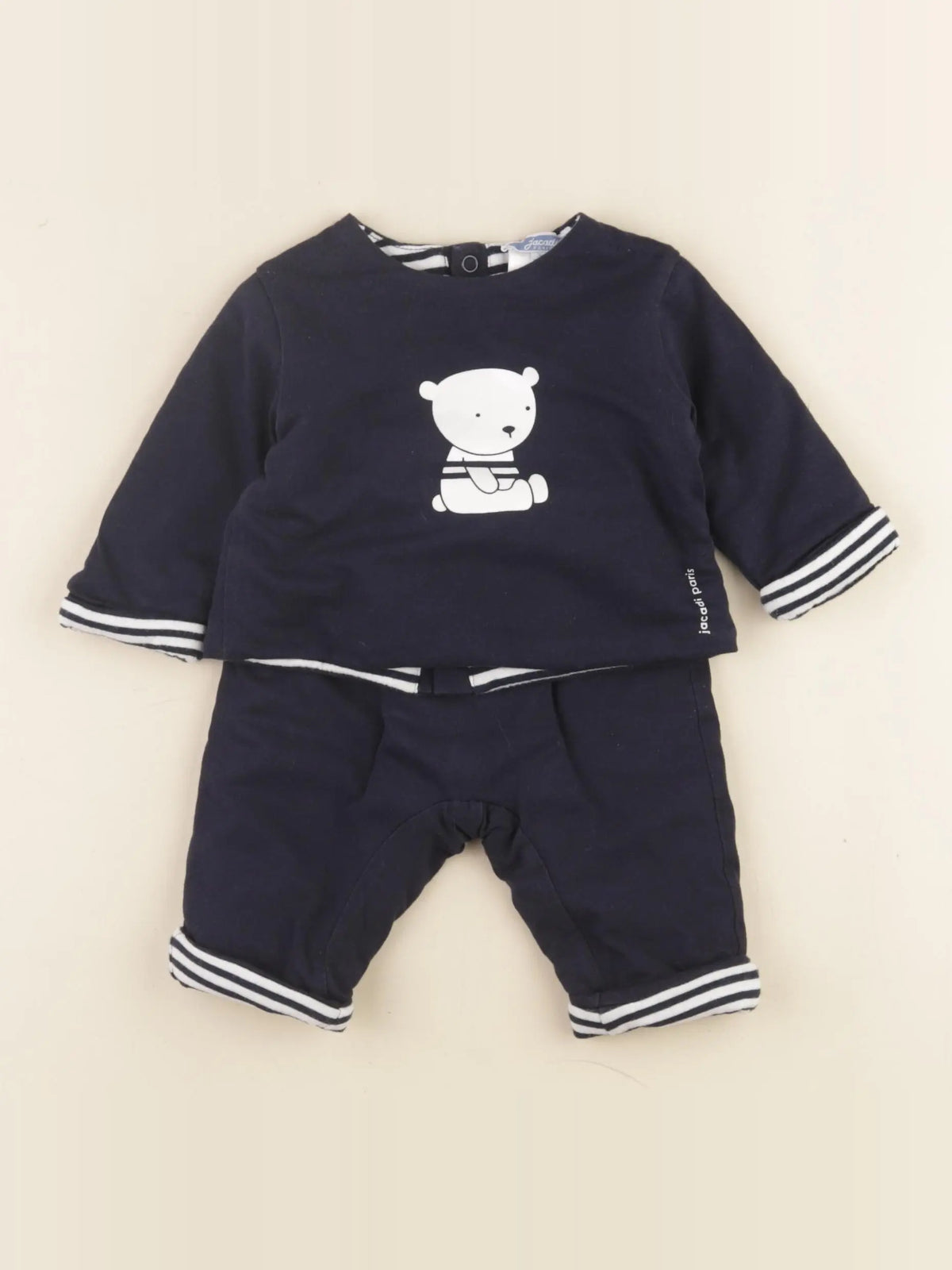 Jacadi - ensemble doublé bleu - 3 mois