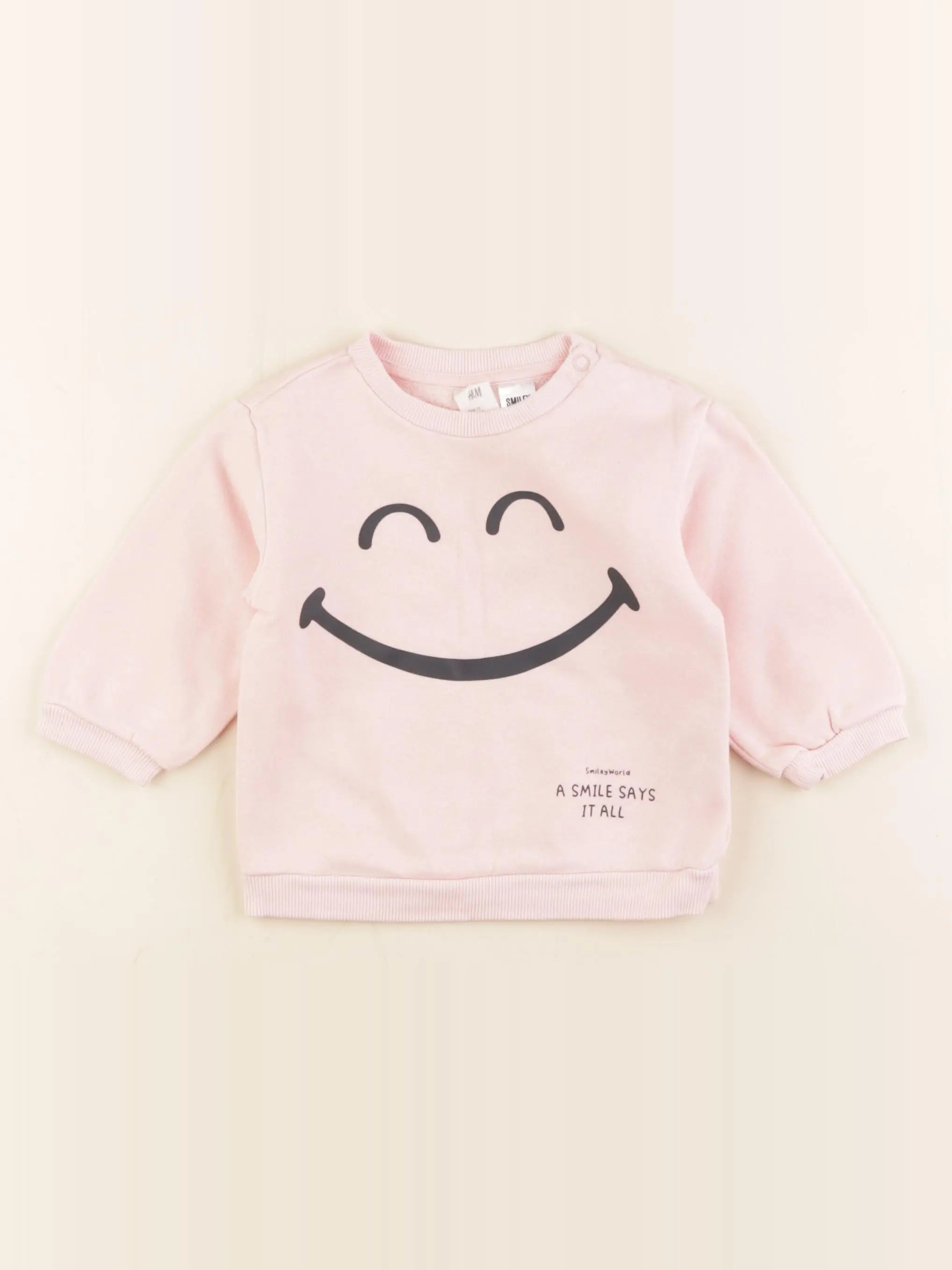 H&M - sweat rose - 9 mois