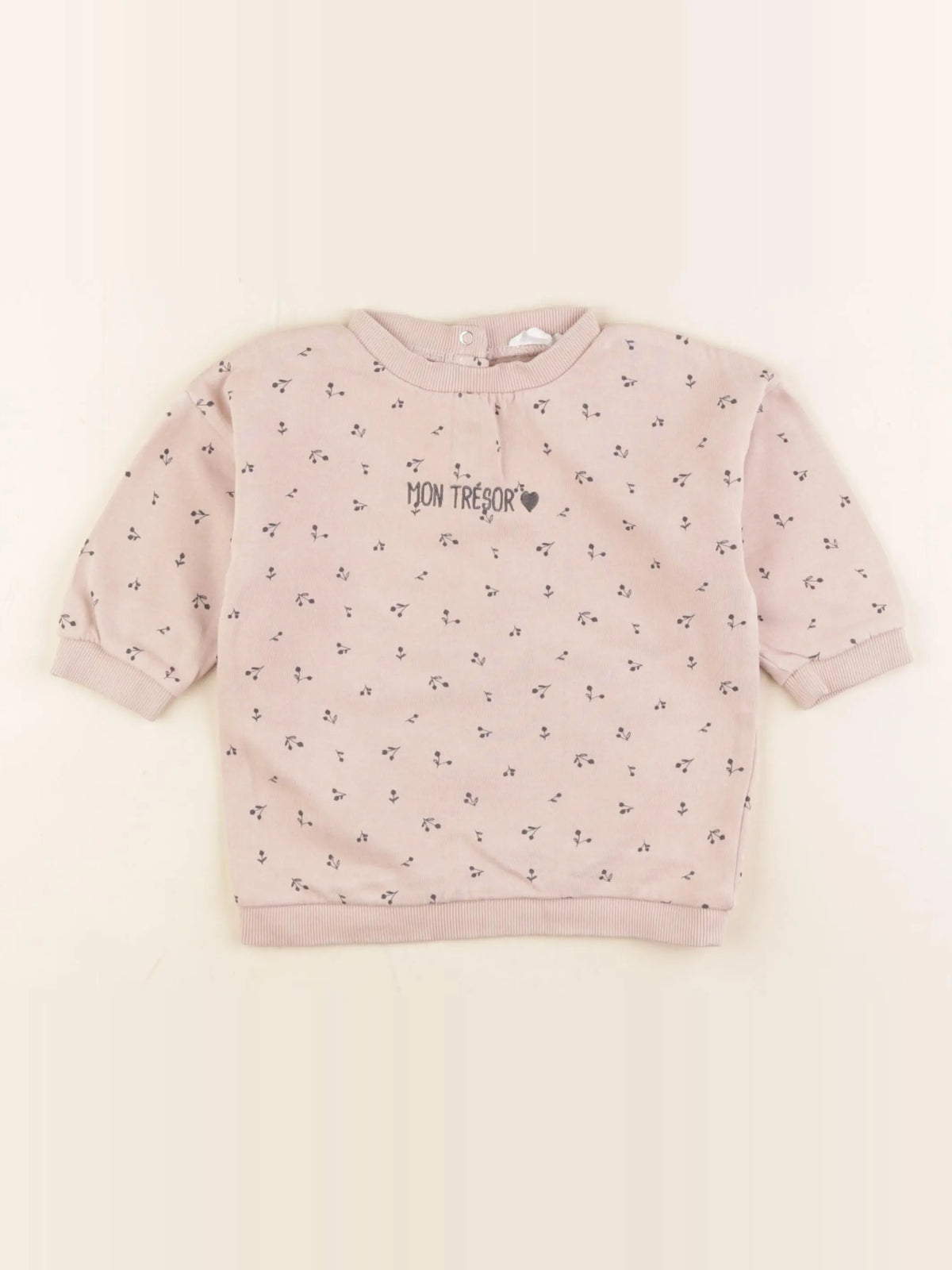 Vertbaudet - sweat rose - 12 mois