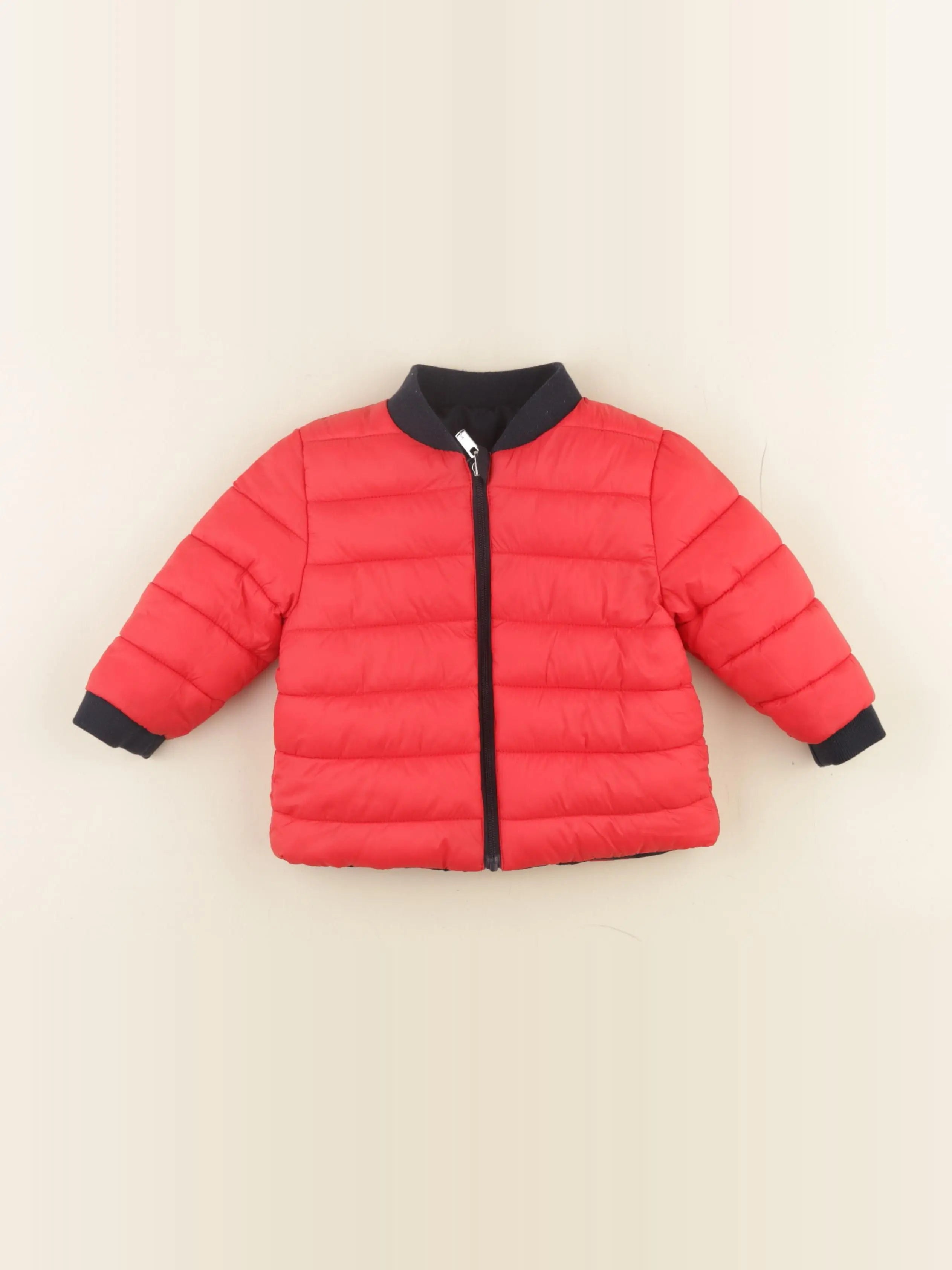Jacadi - doudoune rouge, bleu - 12 mois