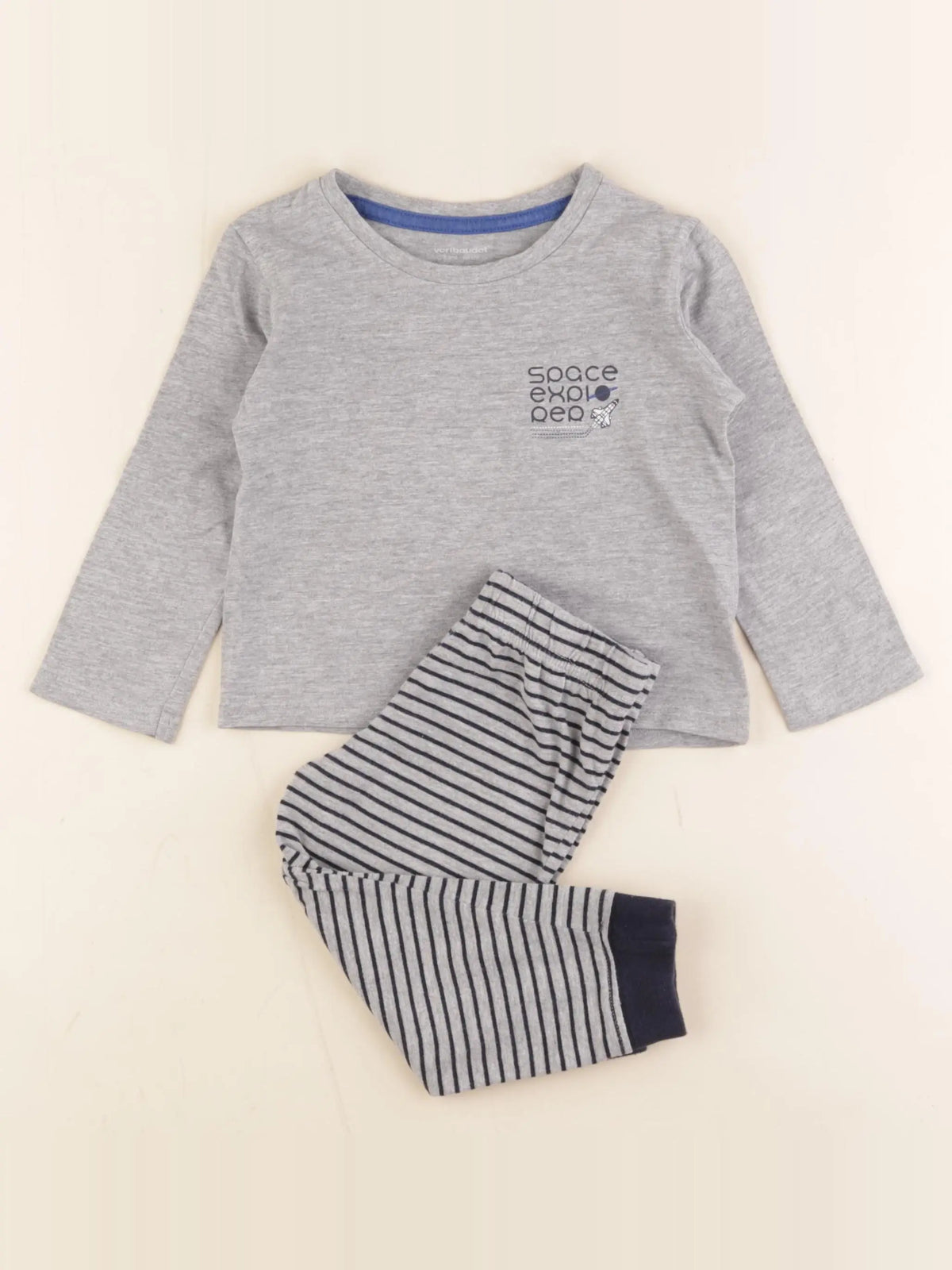 Vertbaudet - pyjama coton gris - 2 ans
