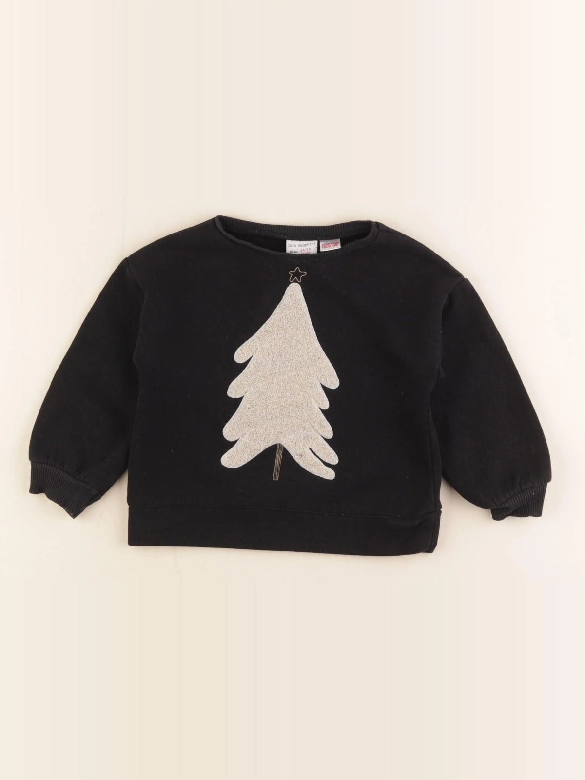 Zara - sweat noir - 12/18 mois