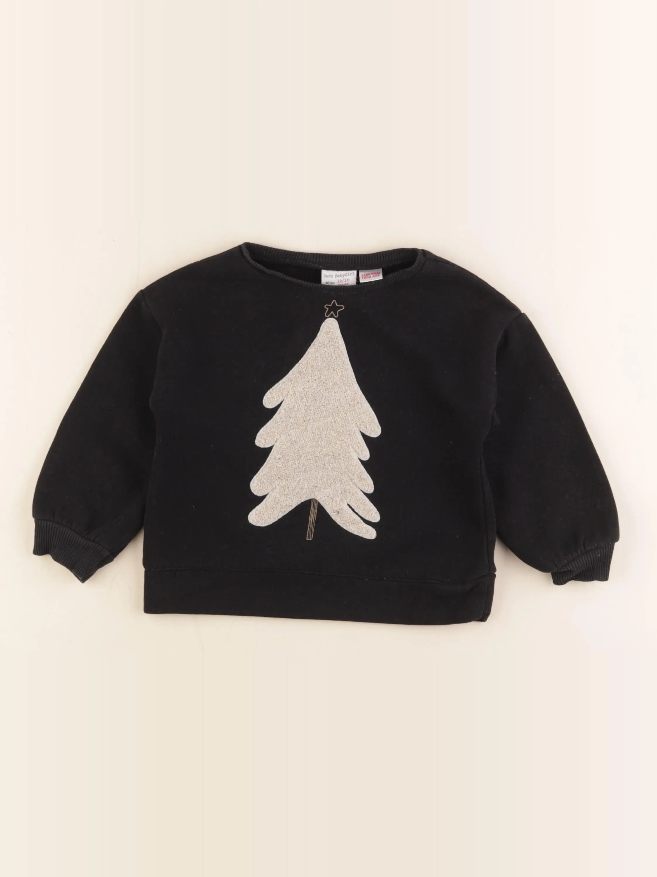 Zara - sweat noir - 12/18 mois