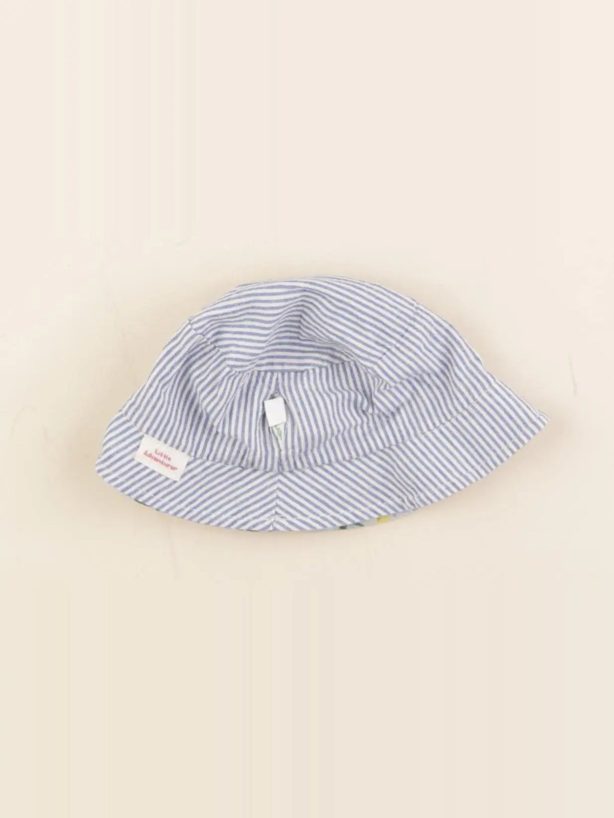 Vertbaudet - chapeau réversible bleu, blanc - 3/6 mois