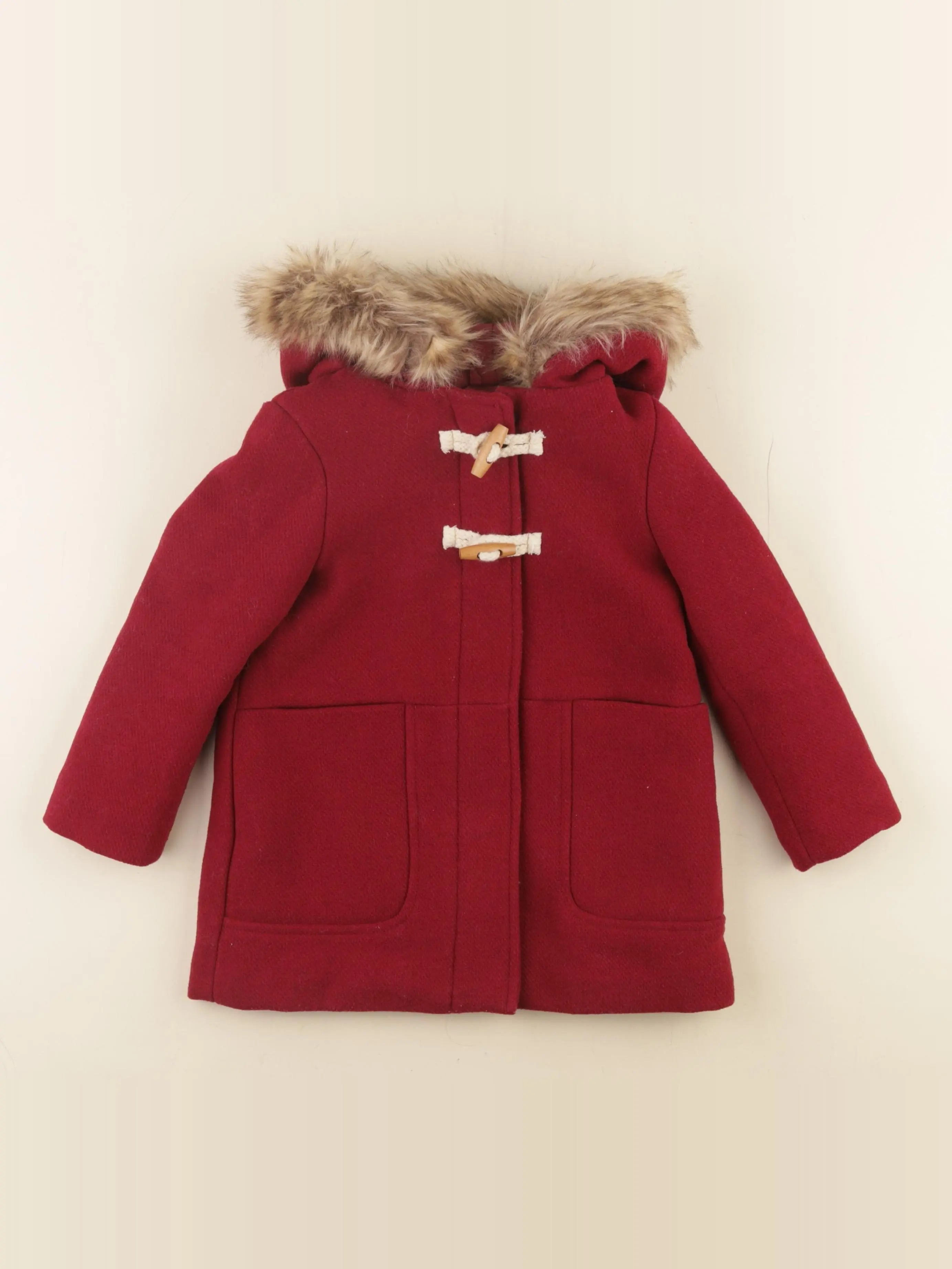 Vertbaudet - manteau rouge - 4 ans
