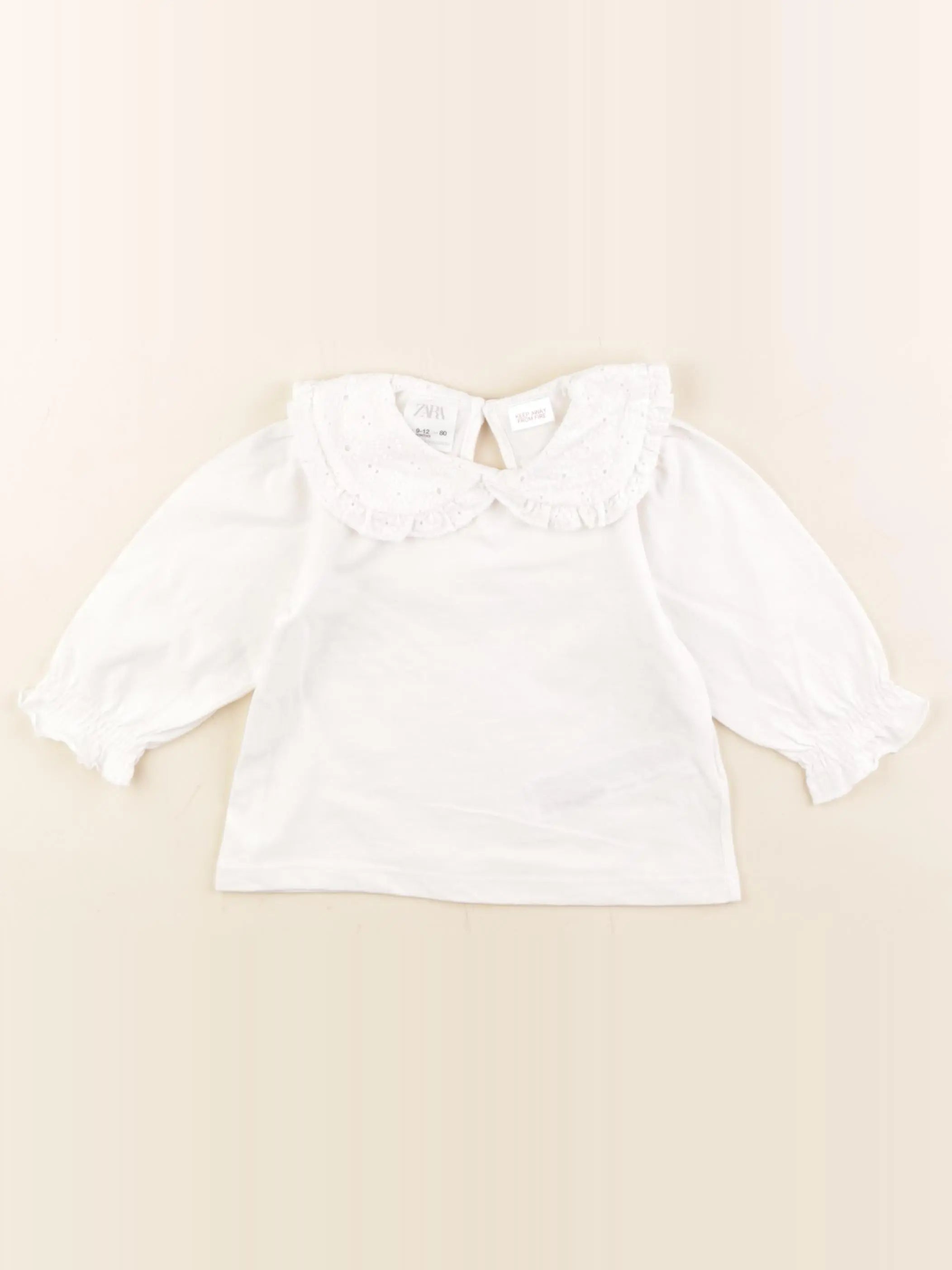 Zara - tee-shirt blanc - 9/12 mois