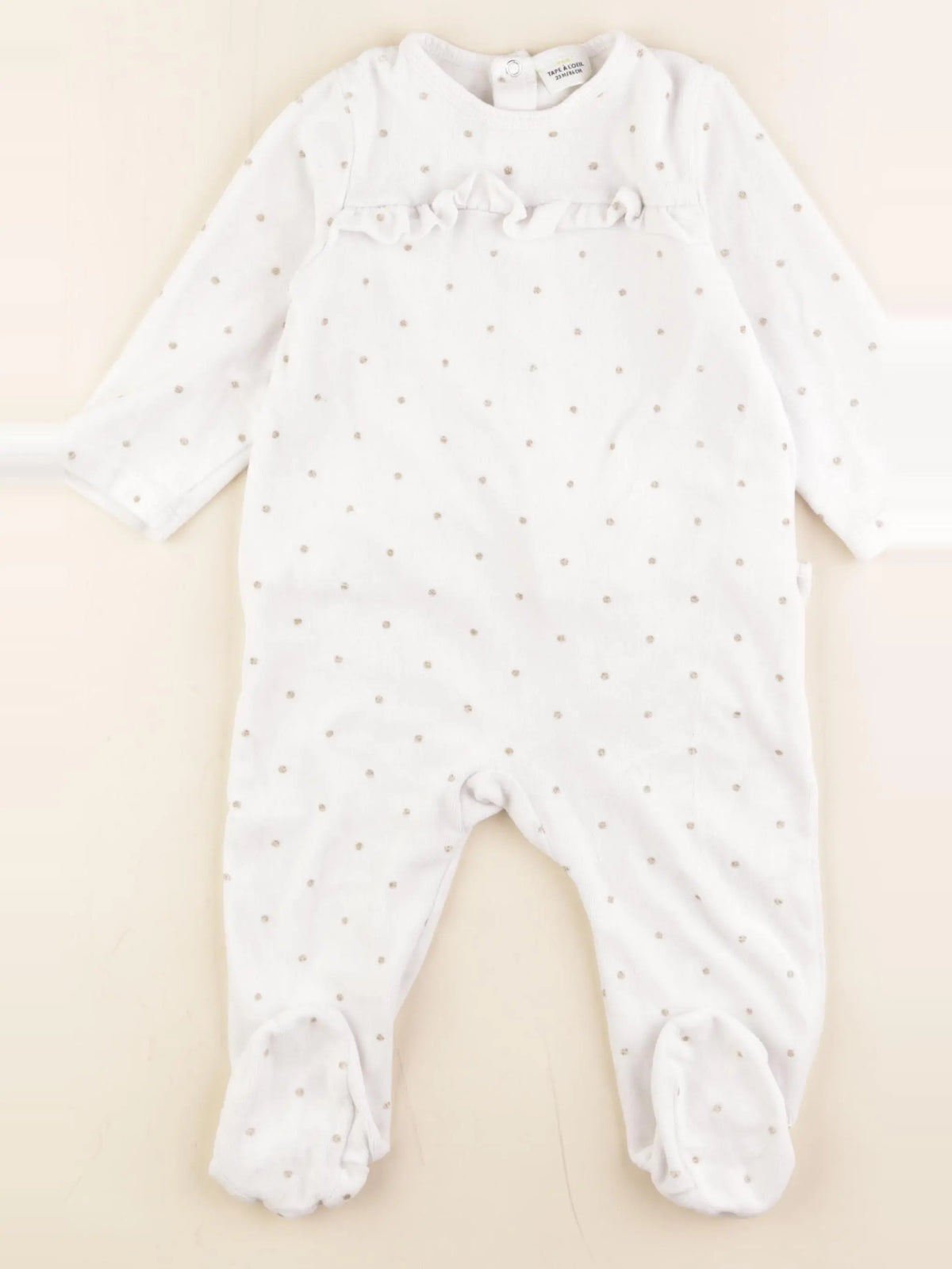 Tape à l'oeil - pyjama velours blanc, or - 24 mois